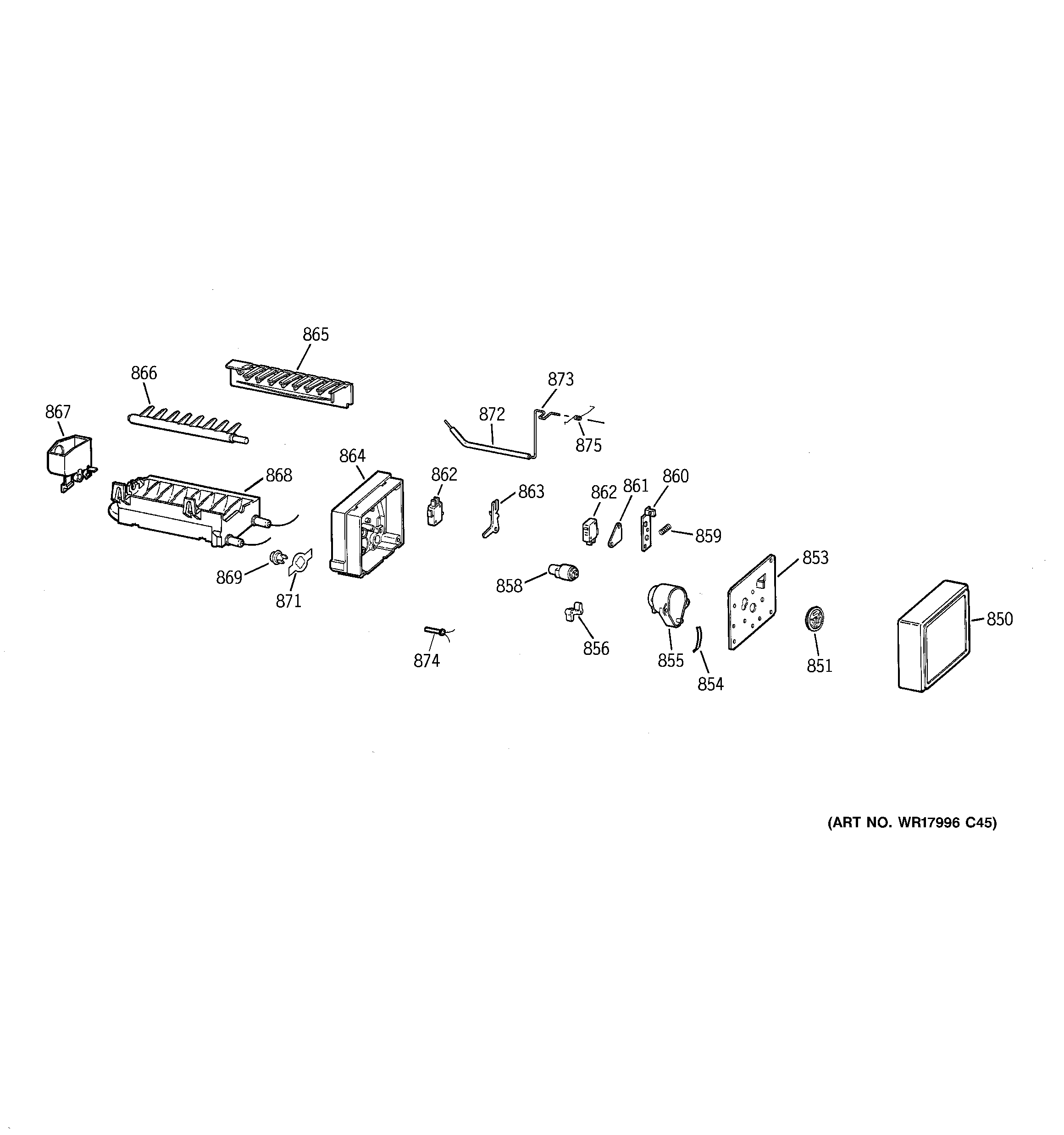 Hotpoint HTS16BCSERWW ice maker diagram