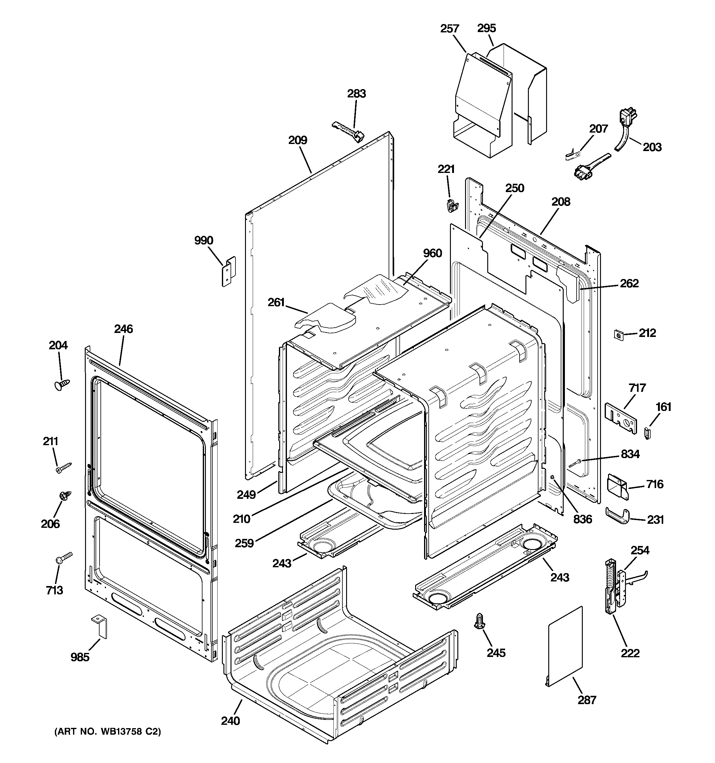 Hotpoint RGA724EK2WH body parts diagram