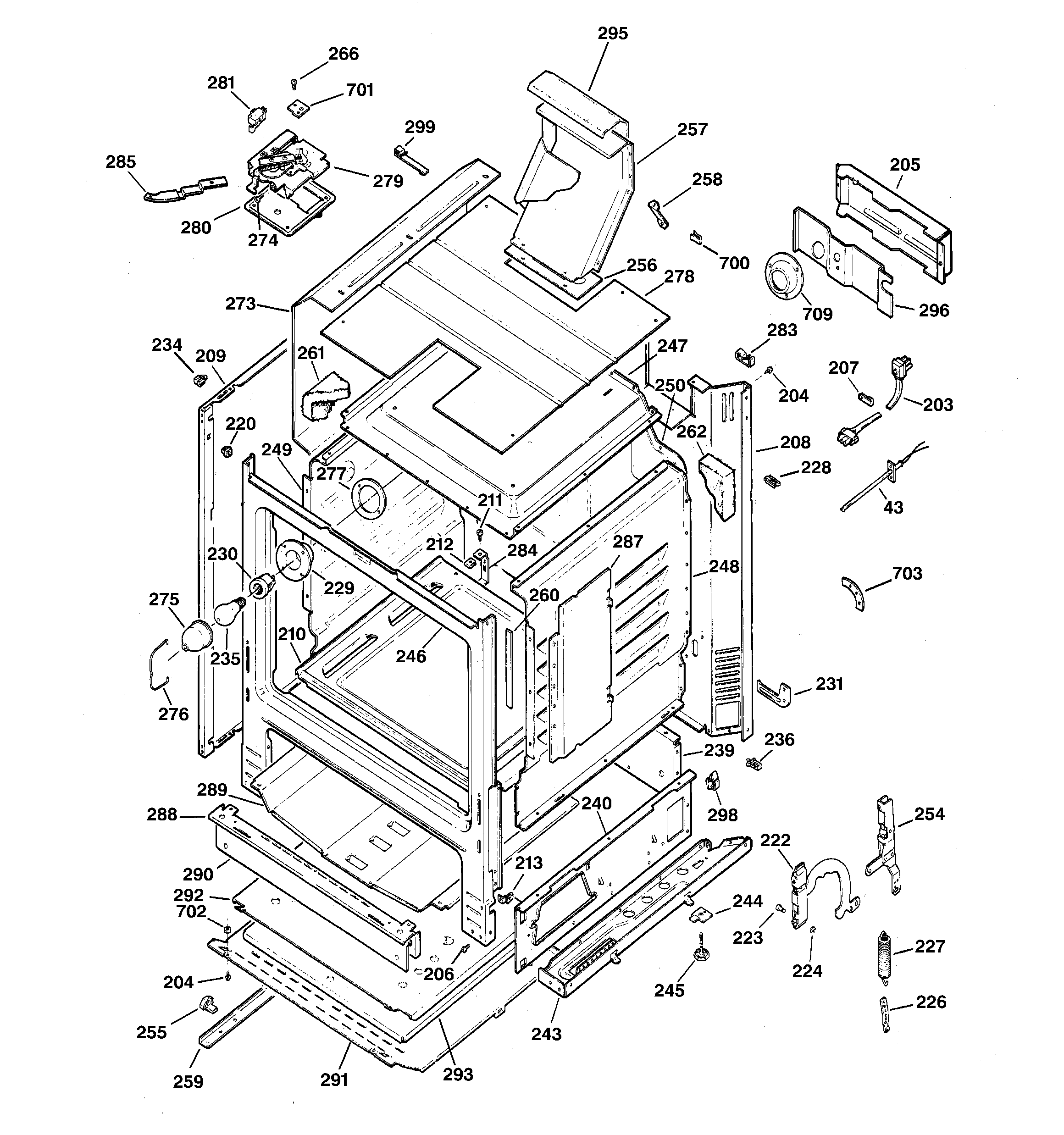 Hotpoint RGB745BEA4WH body parts diagram