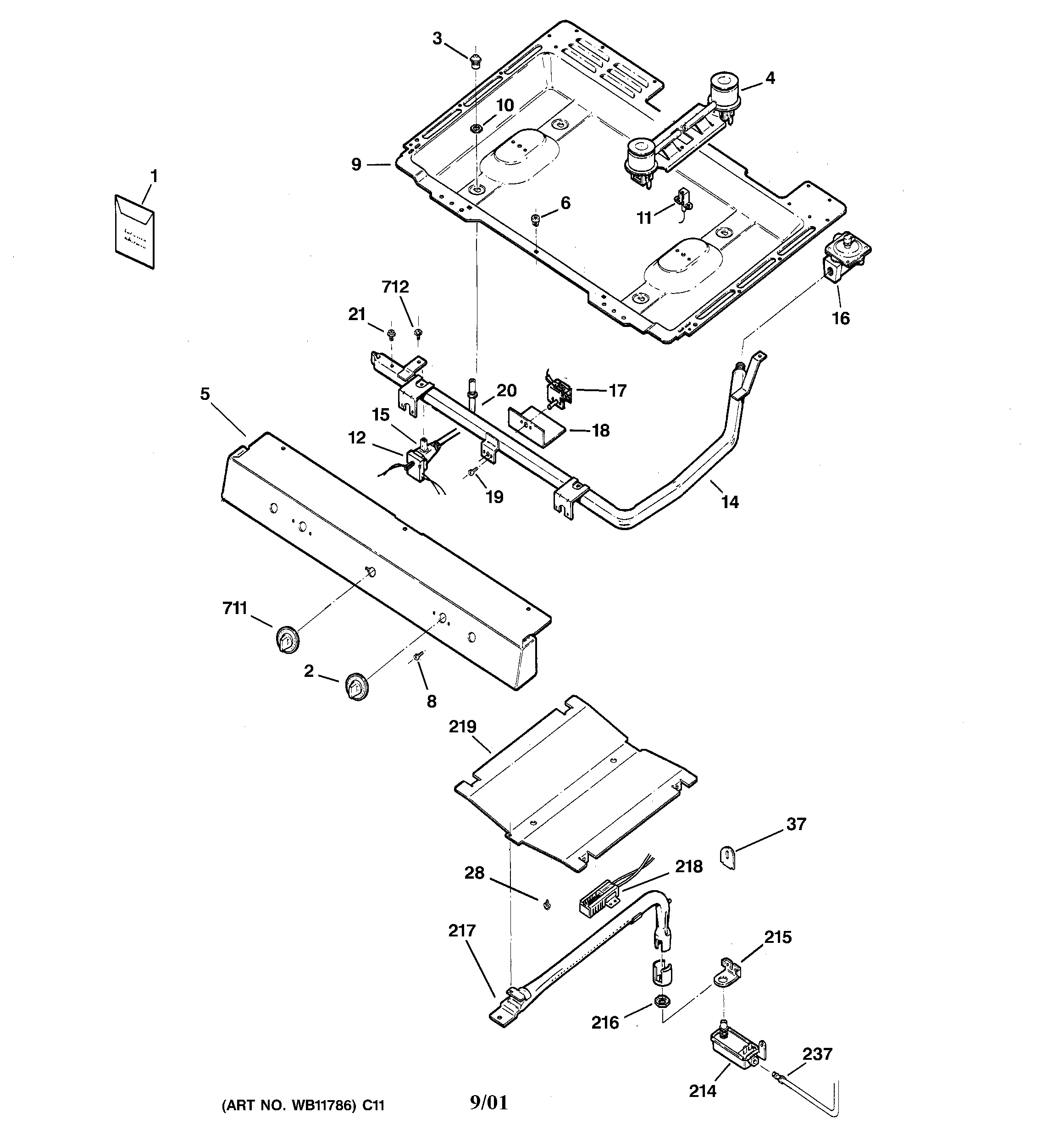 Hotpoint RGB524PEA3WH gas & burner parts diagram