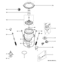 GE WSLS1500H0WW tub & motor diagram