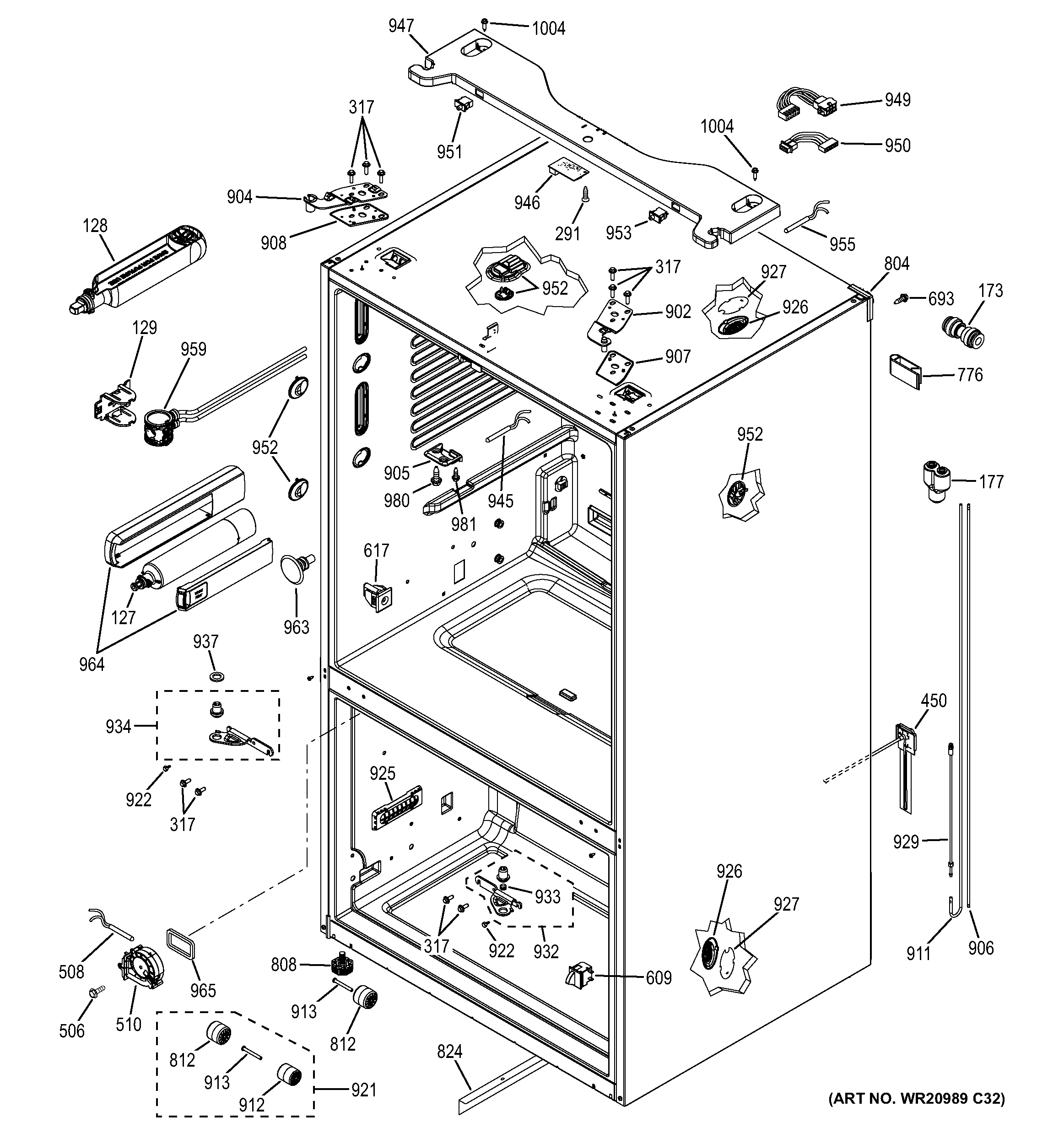 GE DFE29JSDASS case parts diagram
