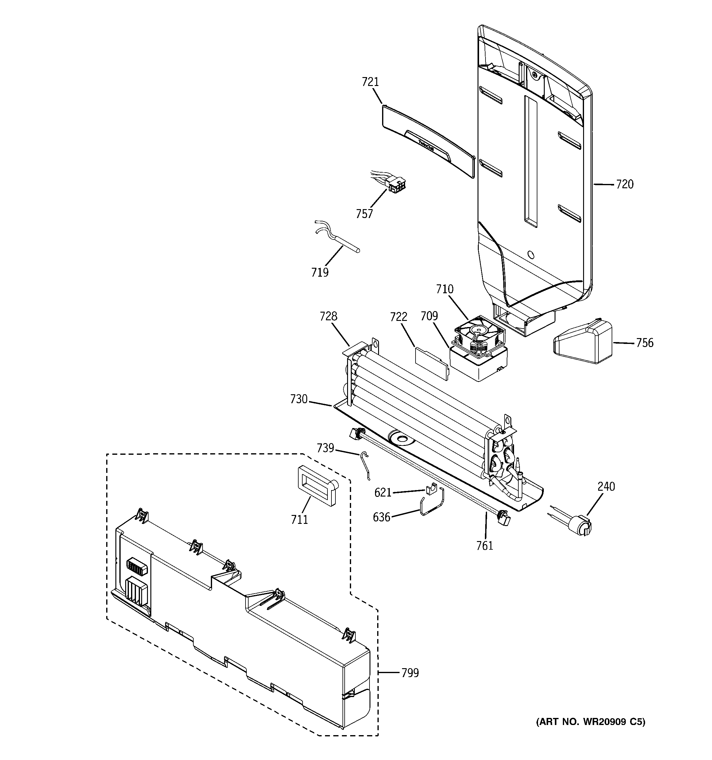 GE GFE29HGDABB fresh food section diagram