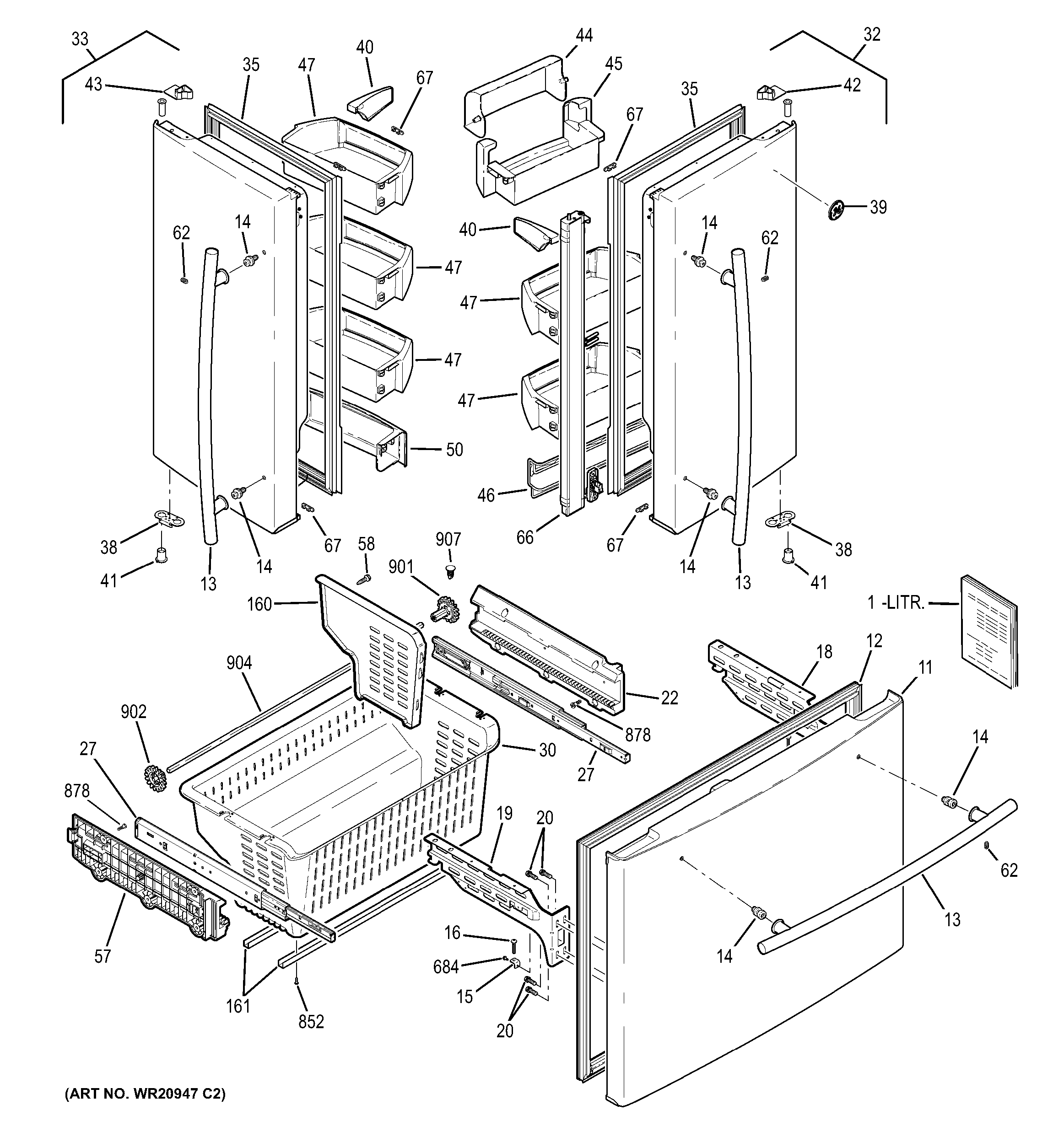GE GFCE1NFBFDSS doors diagram