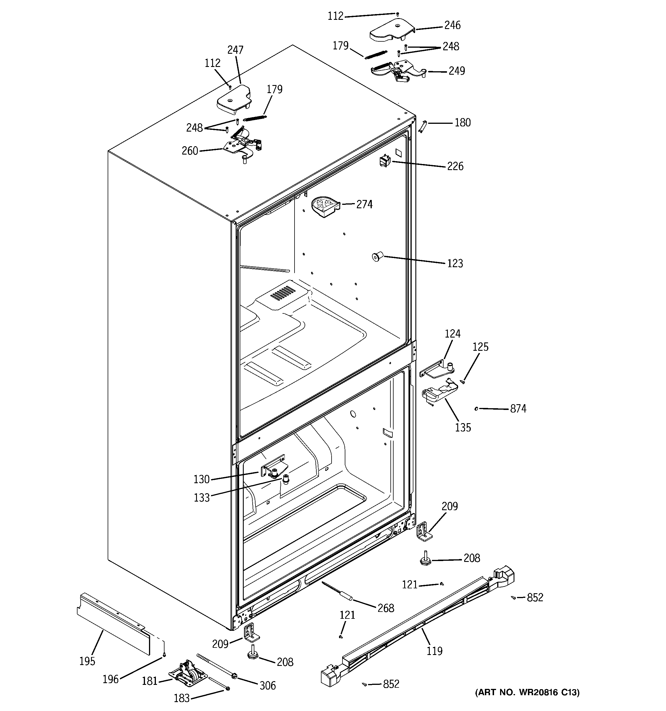 GE GFCE1NFBFDSS case parts diagram