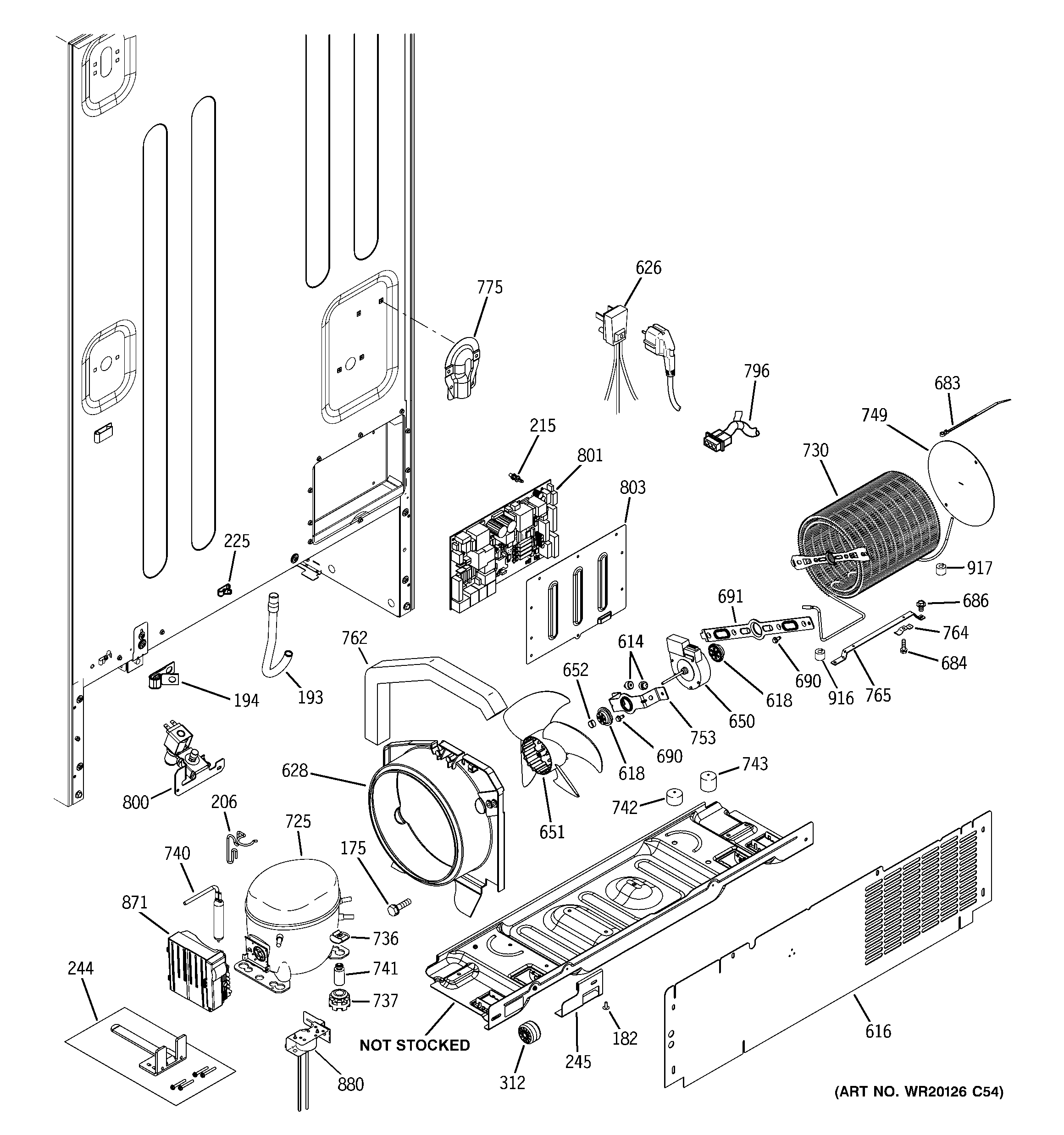 GE GFCE1NFBFDSS machine compartment diagram
