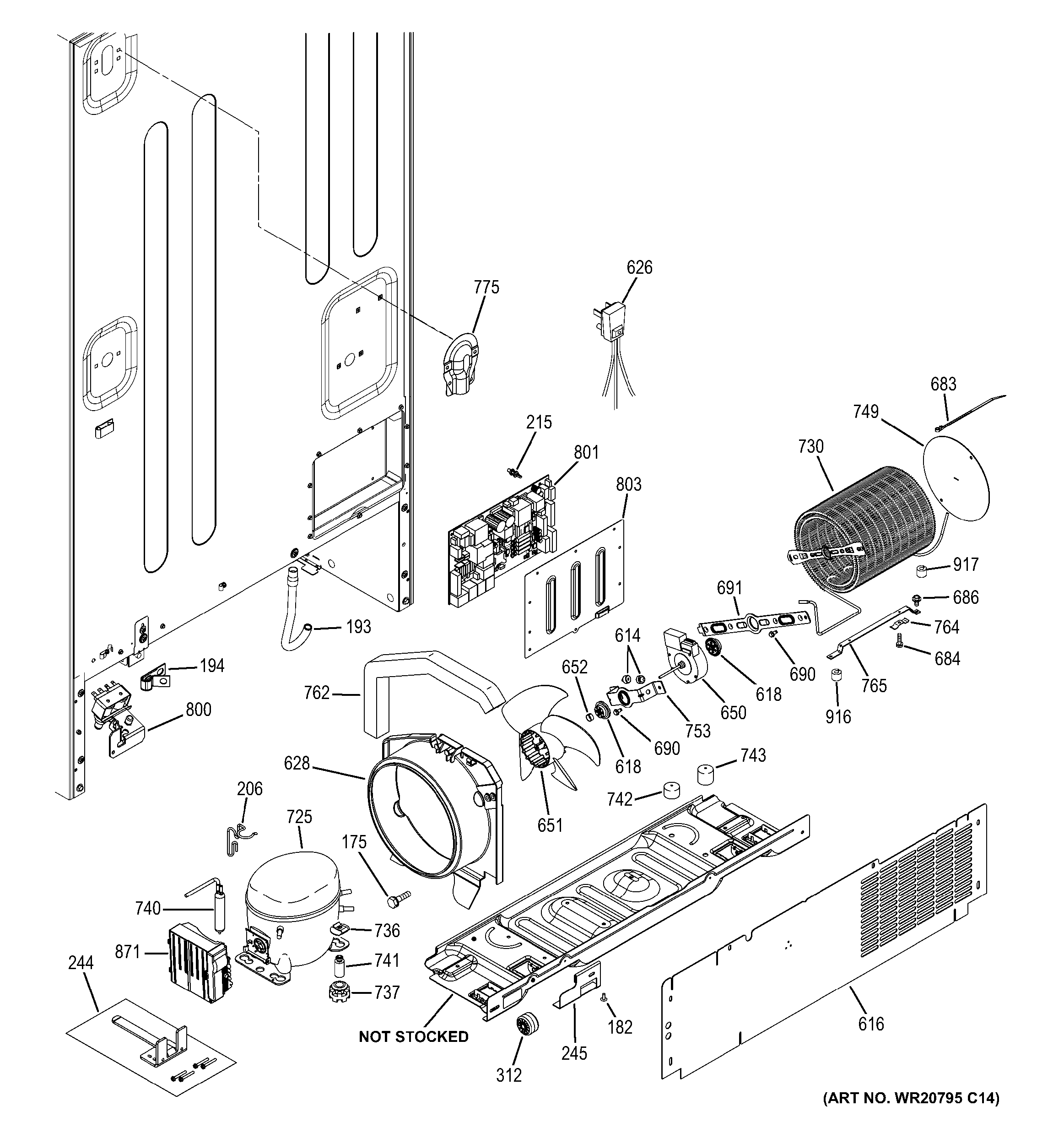 GE PGCS1RKZJSS machine compartment diagram