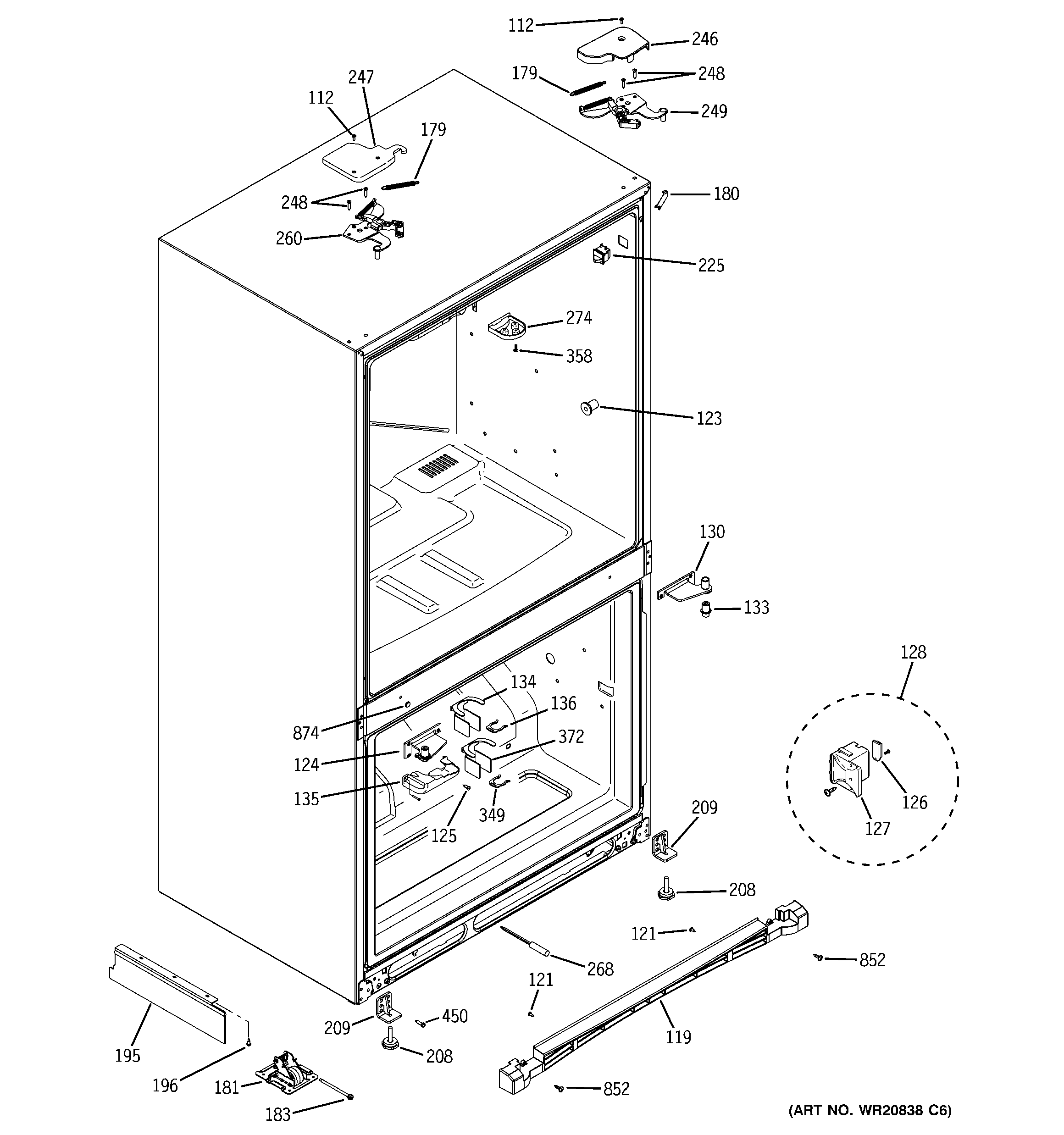 GE PGS25KSEAFSS case parts diagram
