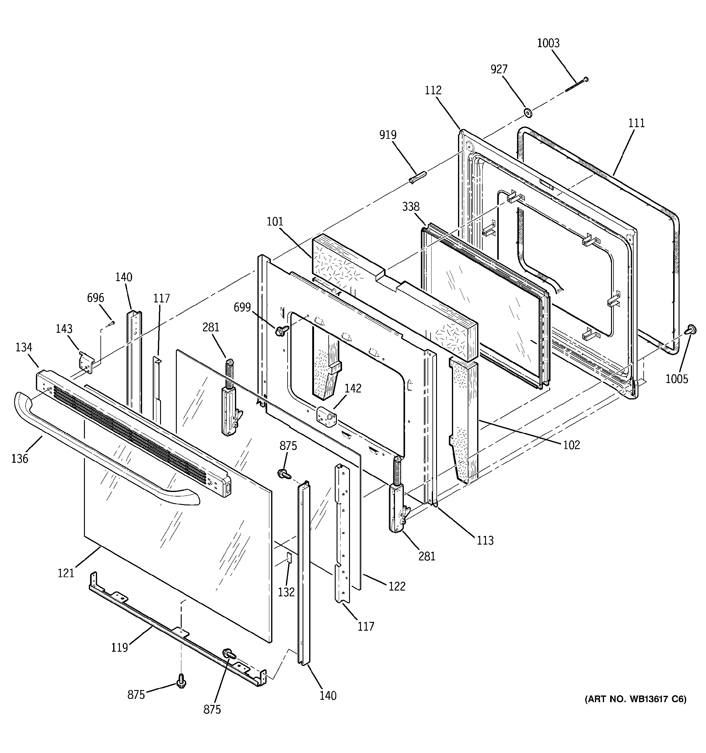 GE JBP66WK1WW door diagram