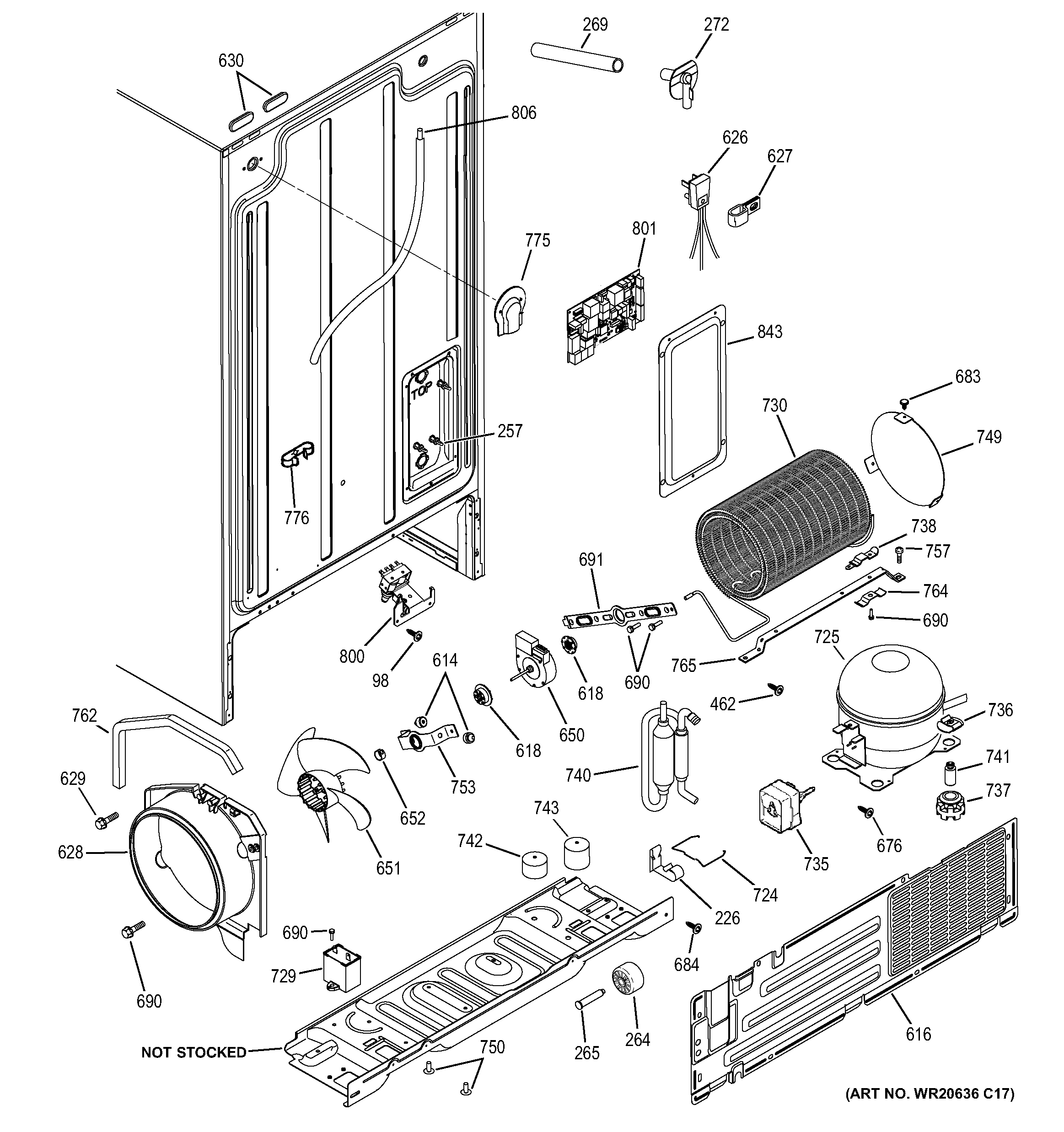 GE GSH22JSDDSS machine compartment diagram