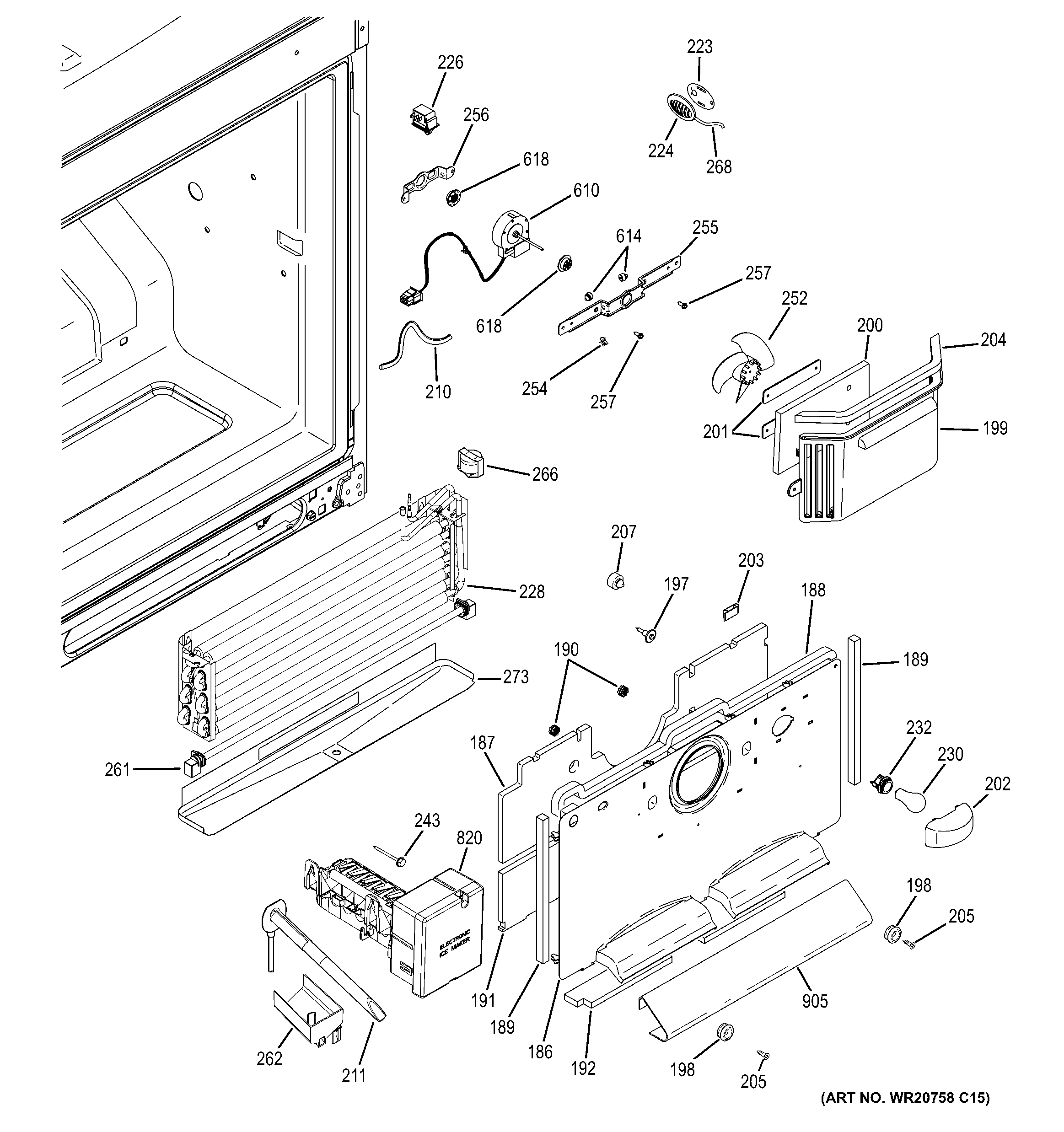GE CWS21SSEAFSS freezer section diagram