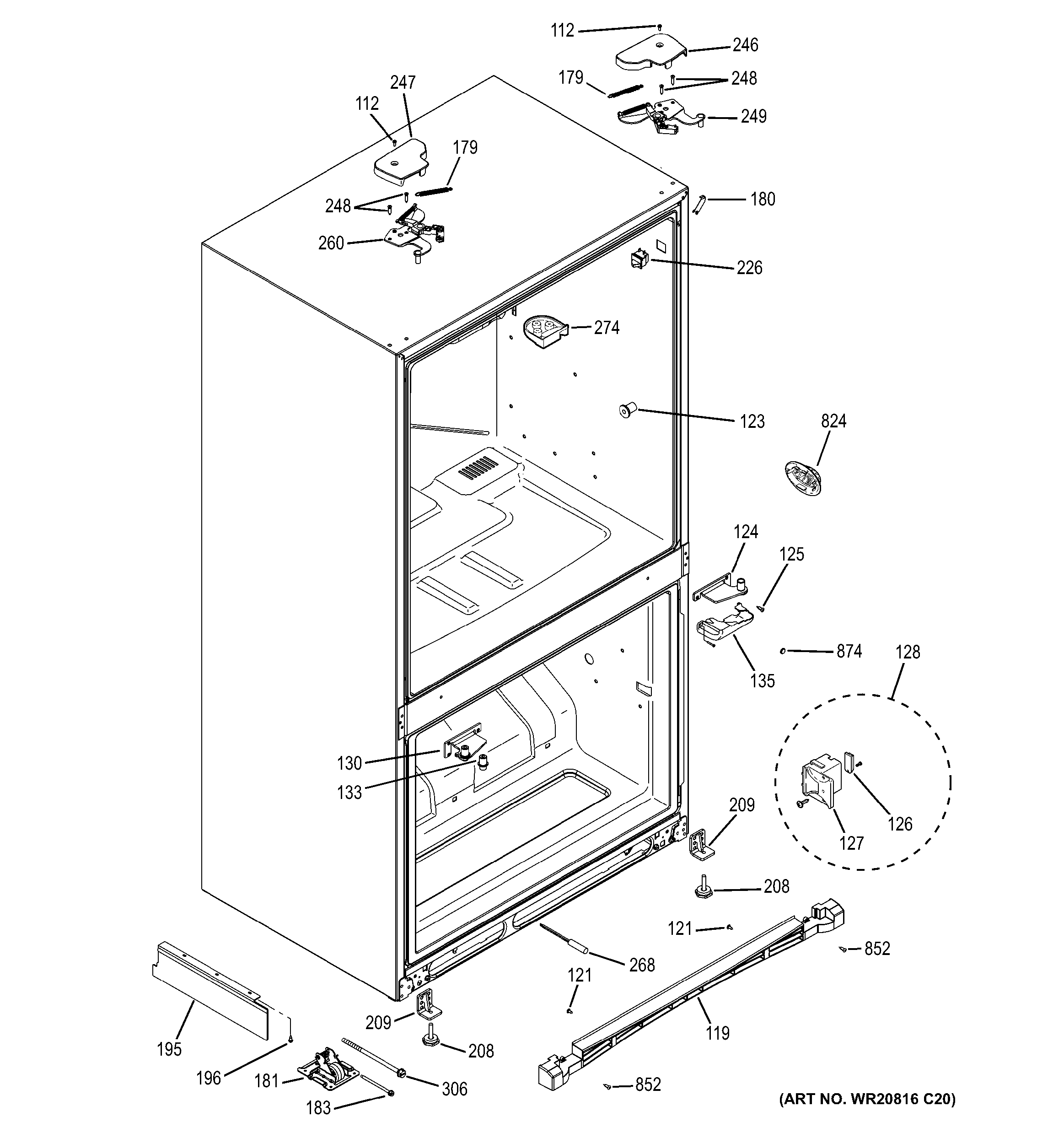 GE CWS21SSEAFSS case parts diagram