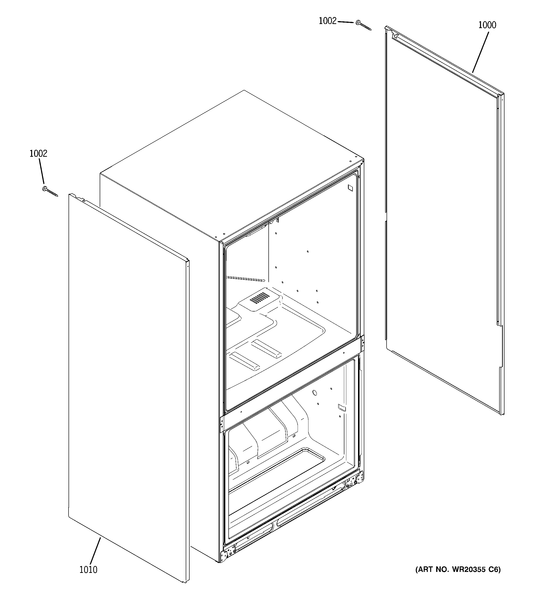 GE CWS21SSEAFSS clad components diagram