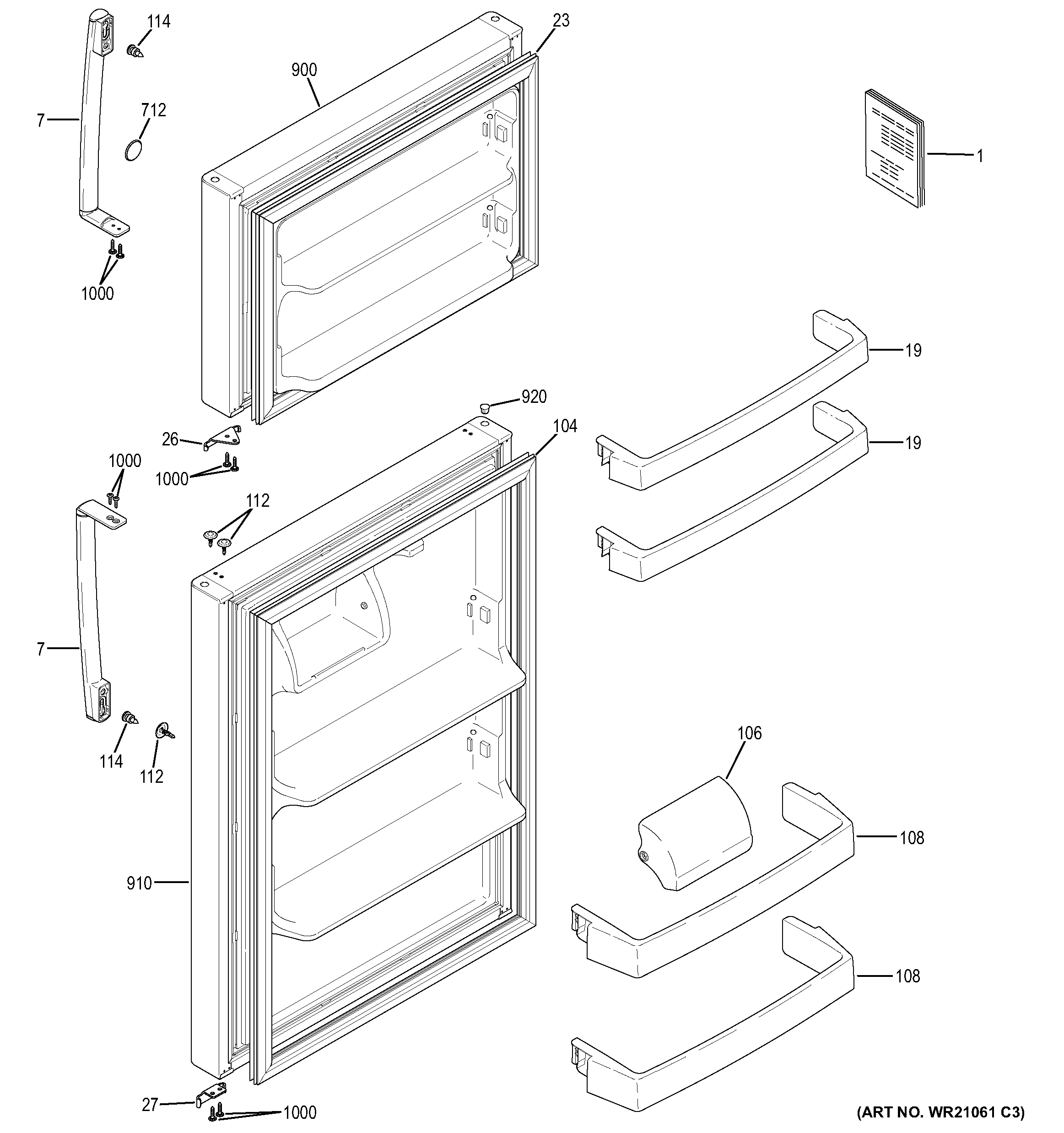 GE GTS16DTHBRWW doors diagram