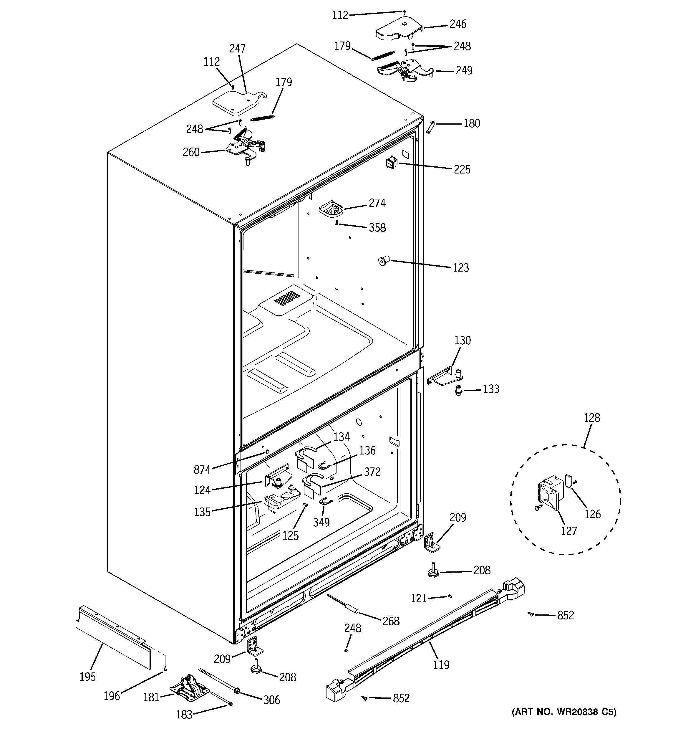 GE PVS21KSEBFSS case parts diagram