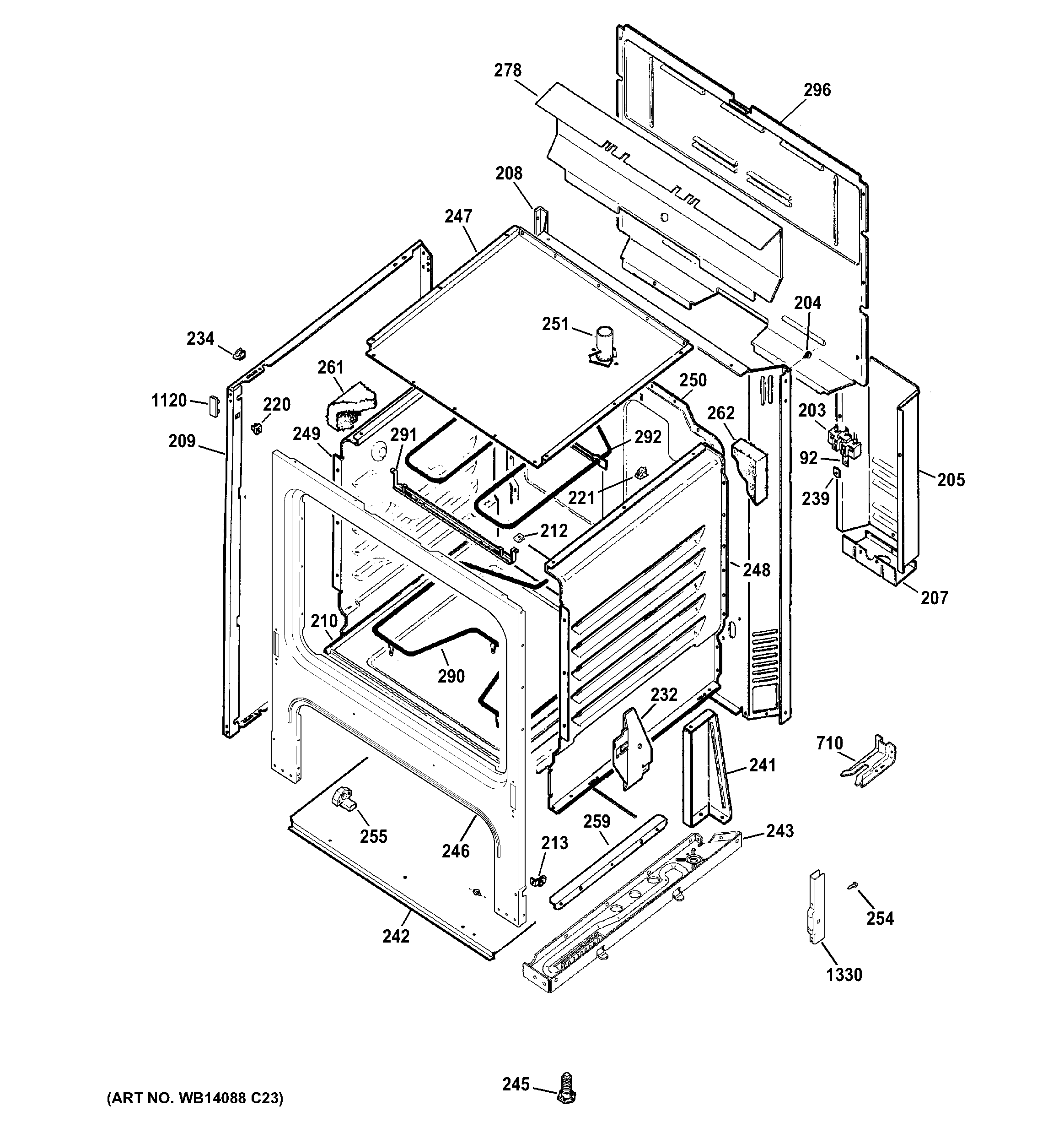 Hotpoint RB525DH1CC body parts diagram