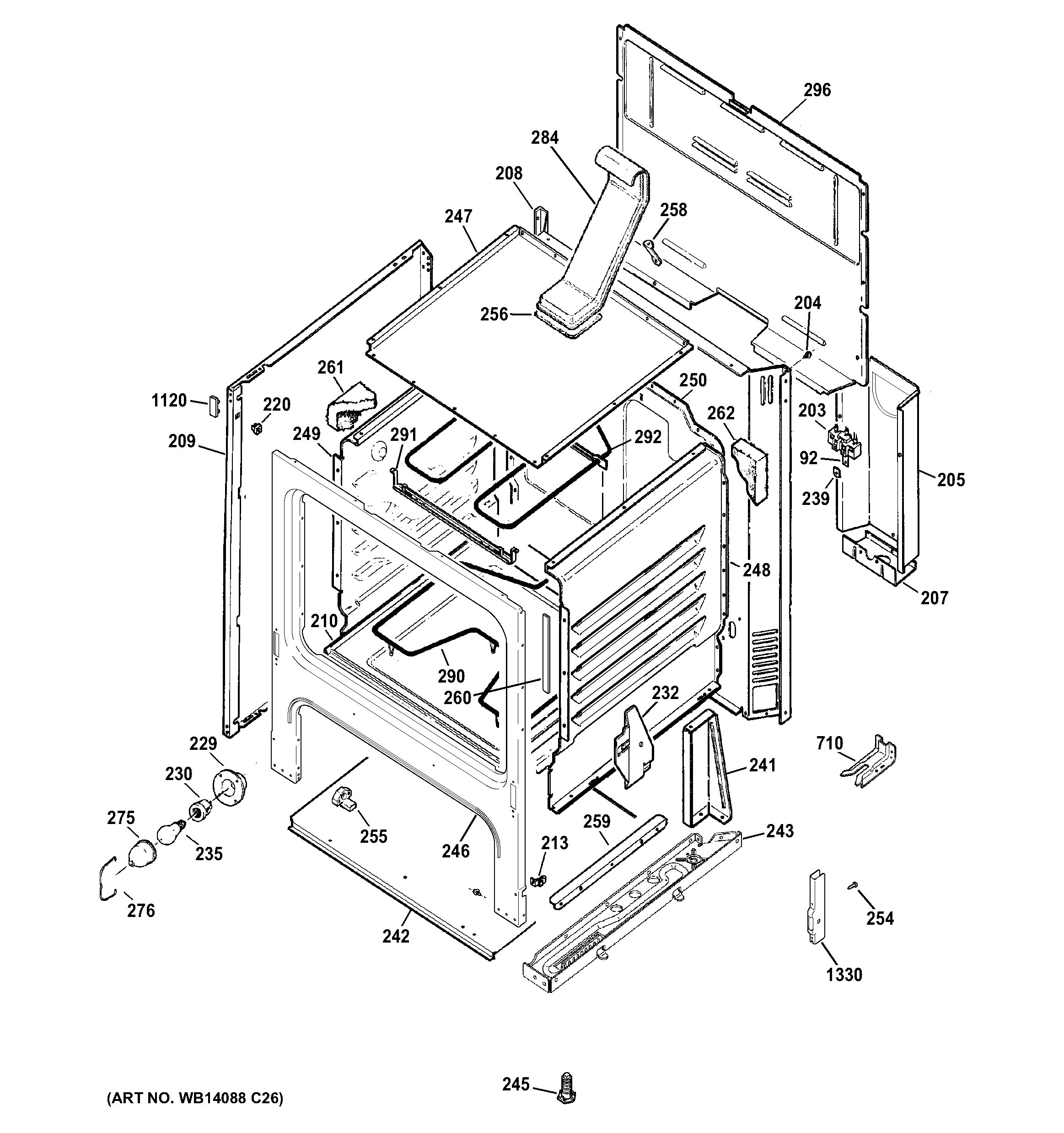 Hotpoint RB560DH1WW body parts diagram