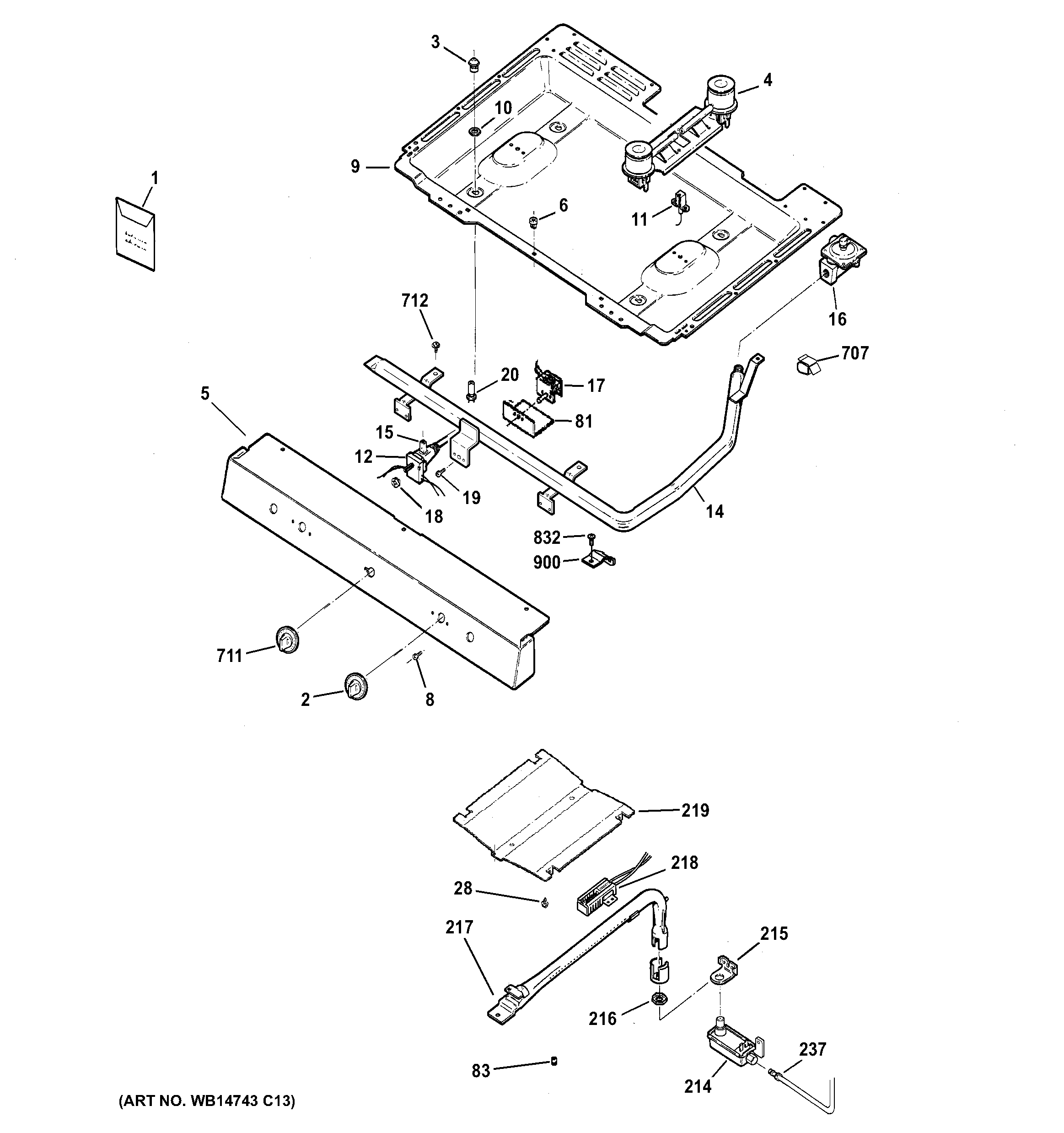 Hotpoint RGB508PEF1CT gas & burner parts diagram
