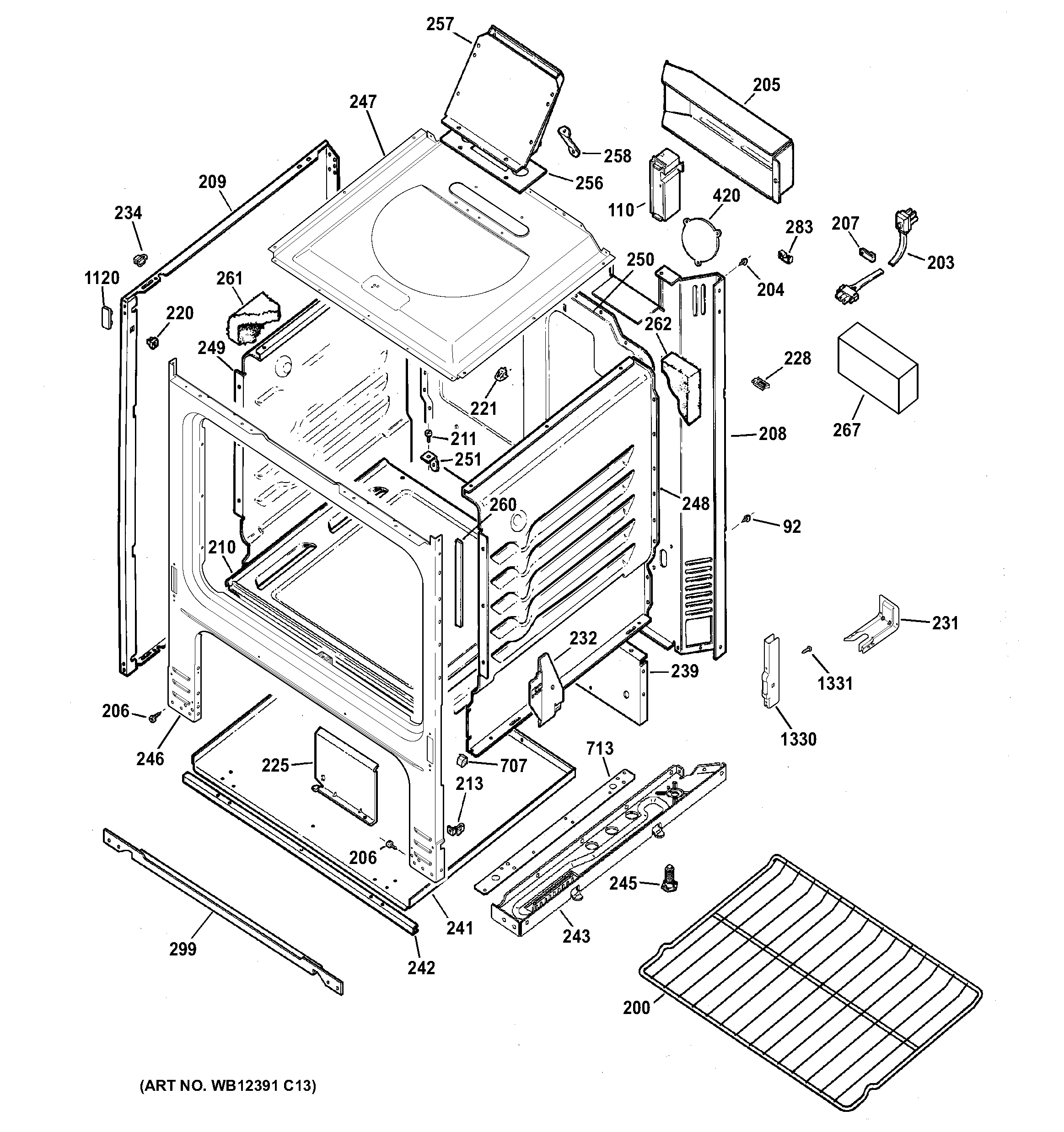 Hotpoint RGB508PEF1CT body parts diagram