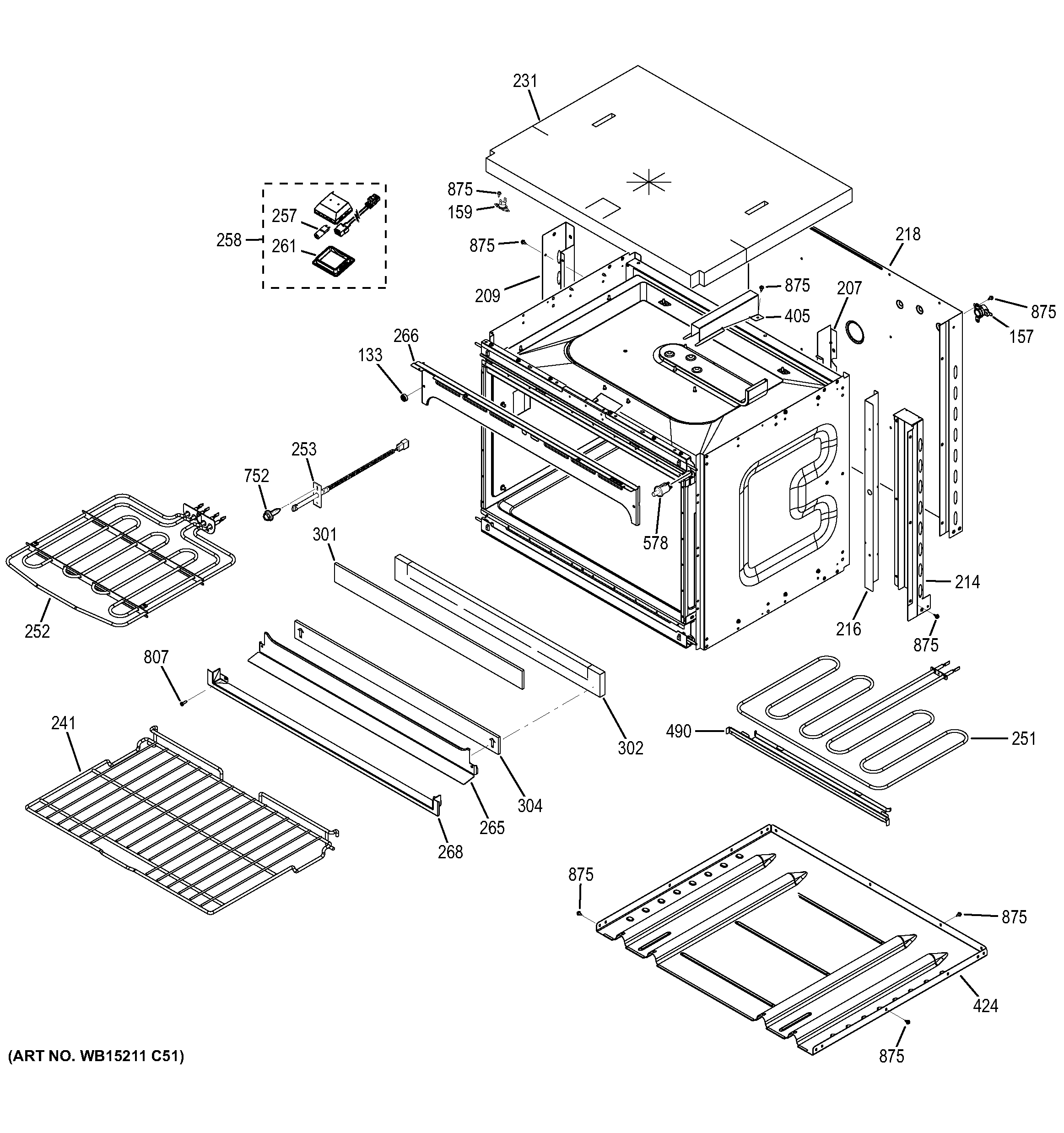 GE JK3500DF1CC lower oven diagram
