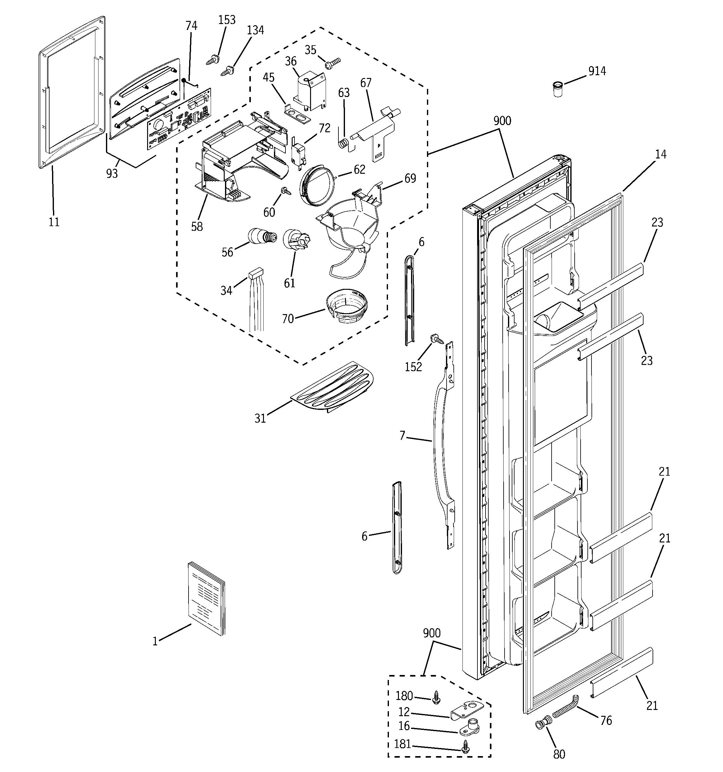 Hotpoint HST25IFPEWW freezer door diagram