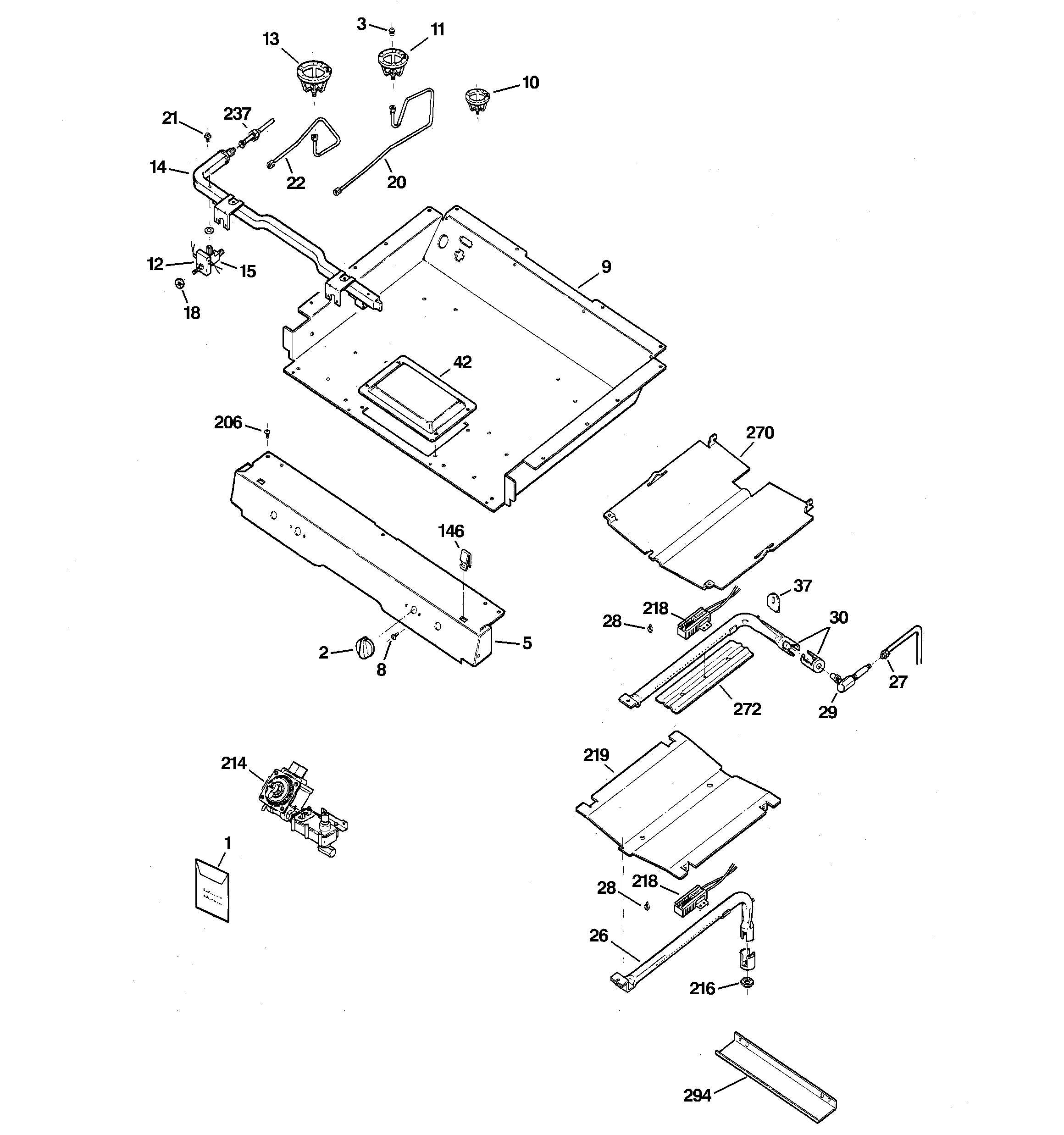 Hotpoint RGB740BEH2WH gas & burner parts diagram