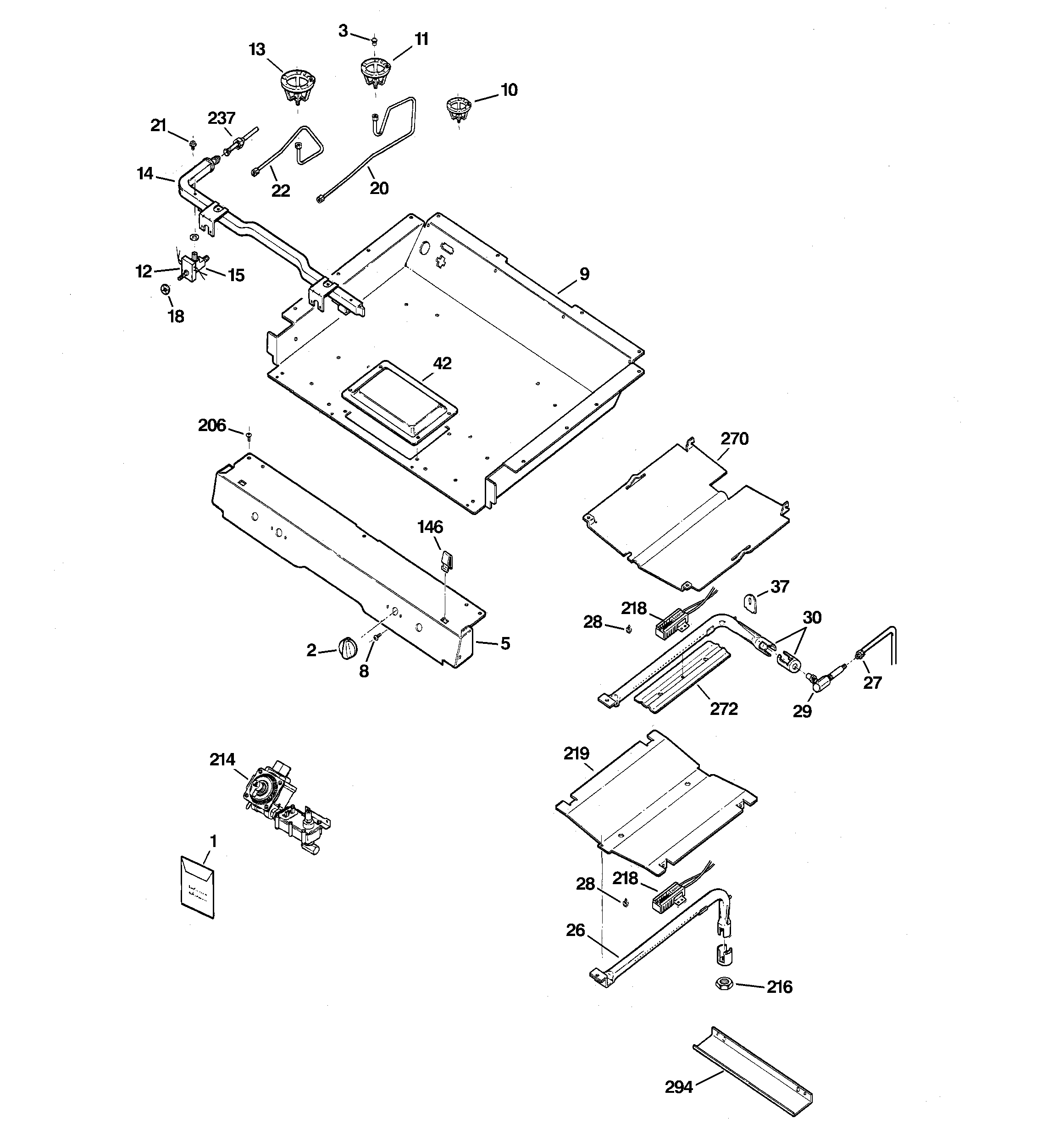 Hotpoint RGB745BEH2CT gas & burner parts diagram