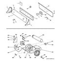 Hotpoint NISR333DT9WW backsplash, blower & motor assembly diagram