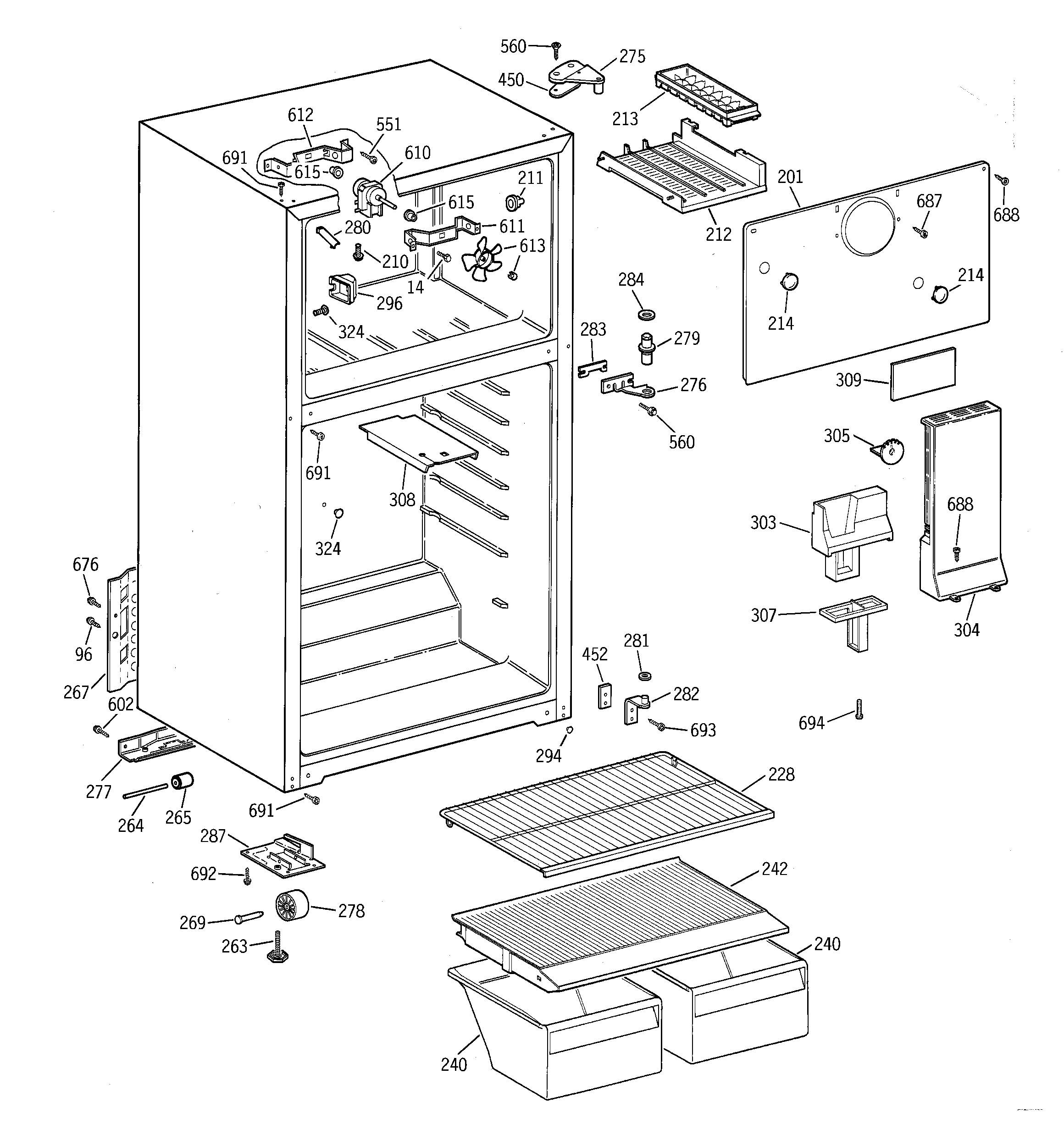 Hotpoint CTH16CYBELWW cabinet diagram