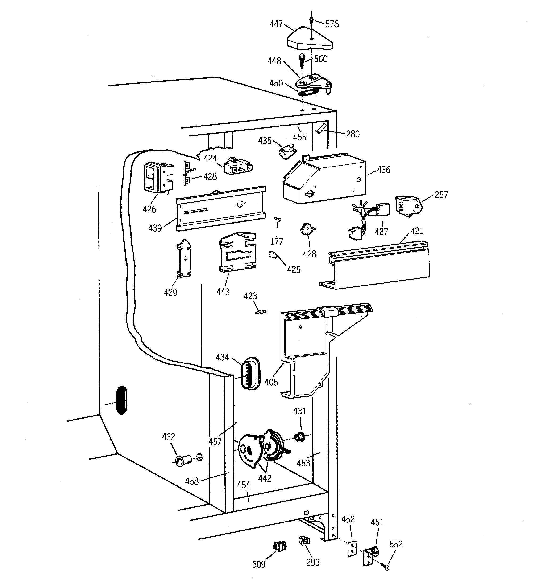 Hotpoint CSX20BABBAD fresh food section diagram