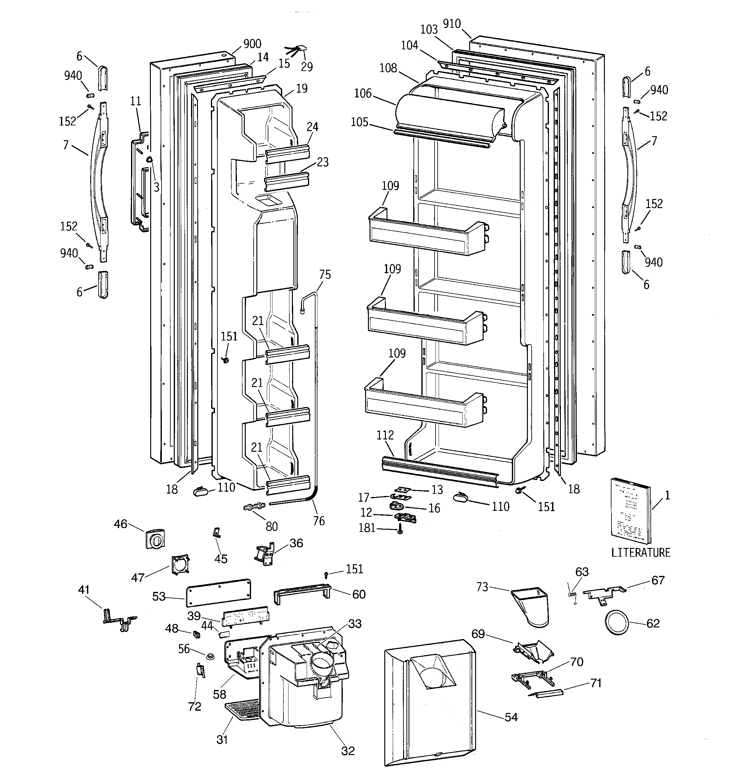 Hotpoint CSX22GRBBWW doors diagram