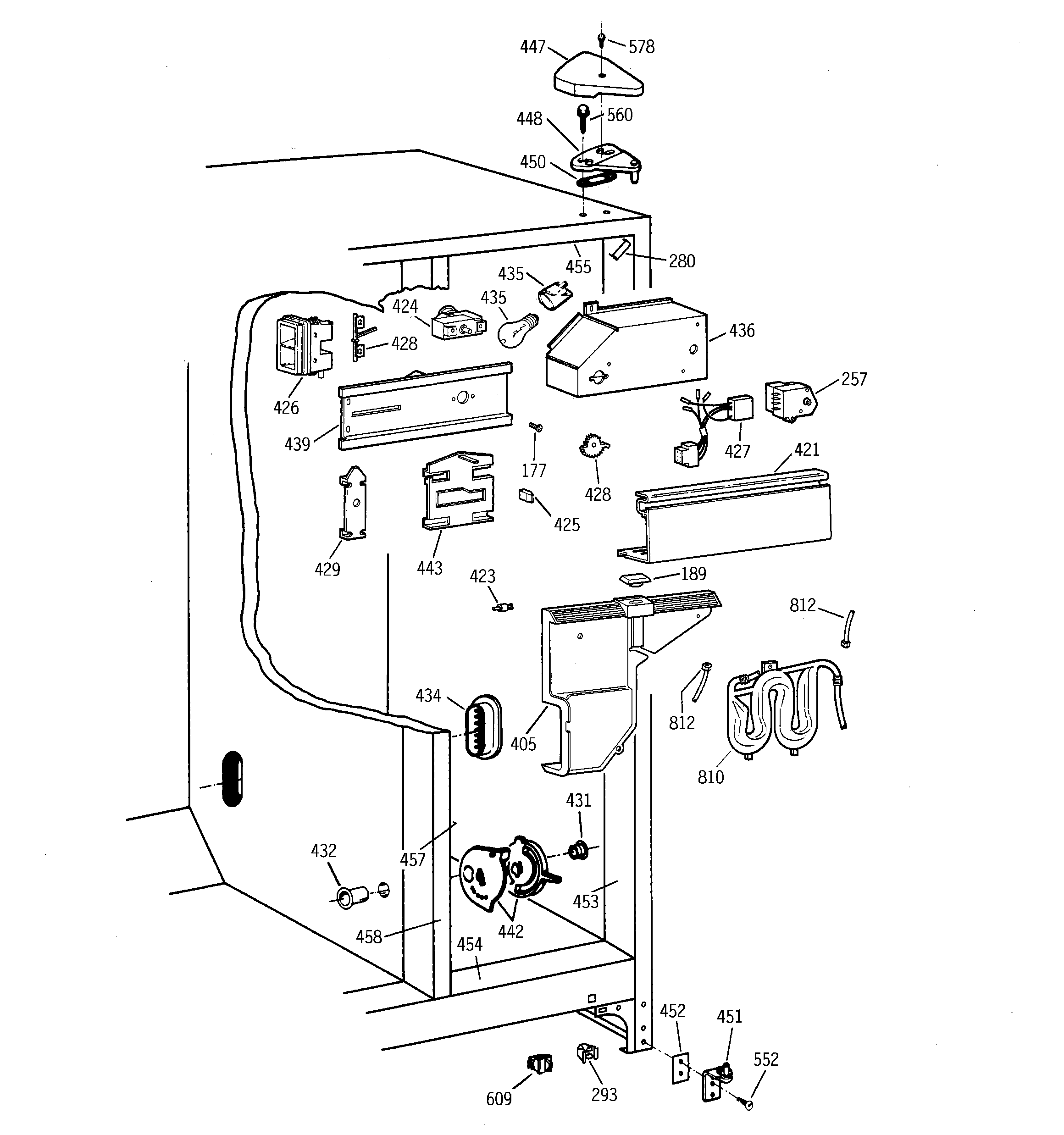 Hotpoint CSX22GRBBWW fresh food section diagram