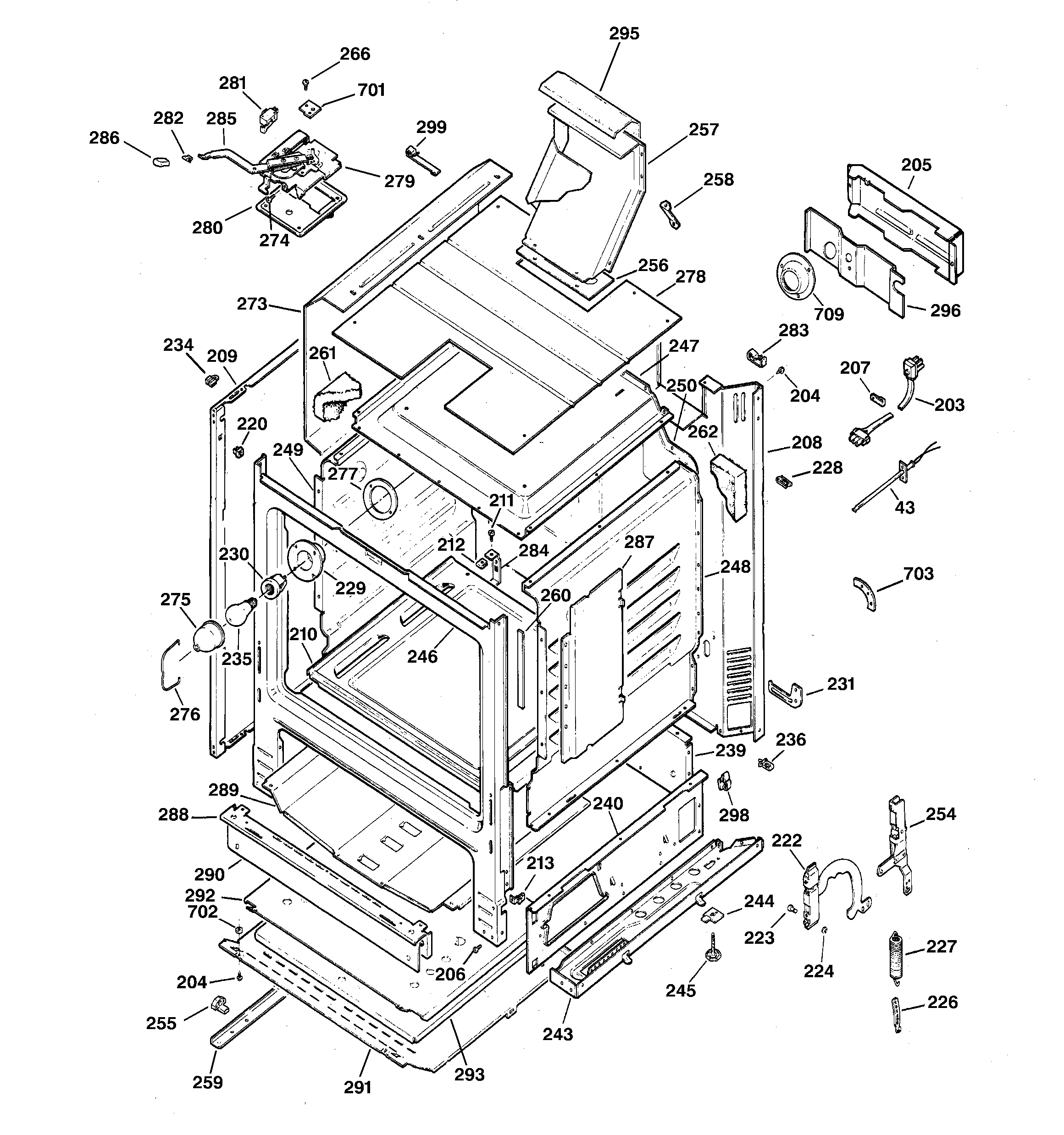 Hotpoint RGB745WEA2WW body parts diagram