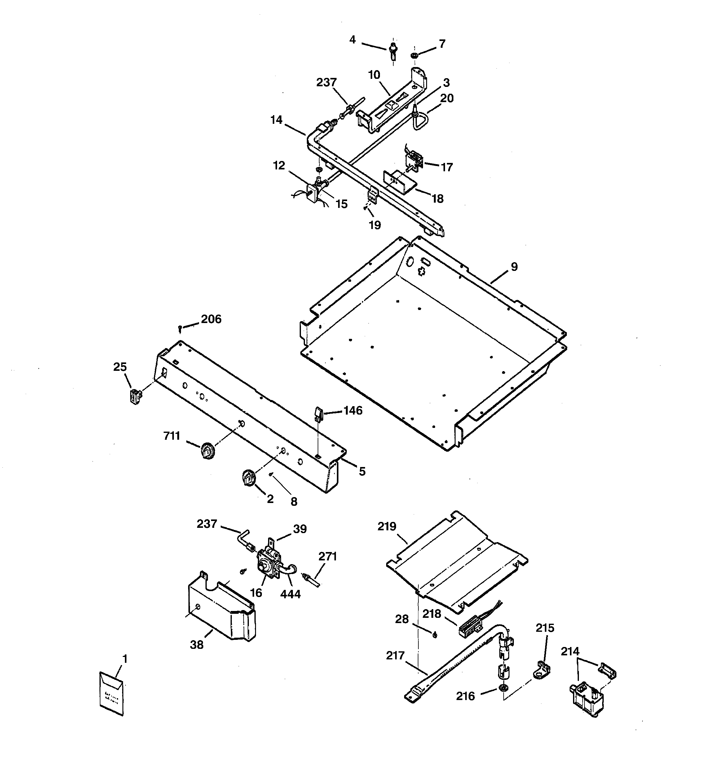 Hotpoint RGB530BEA2AD gas & burner parts diagram
