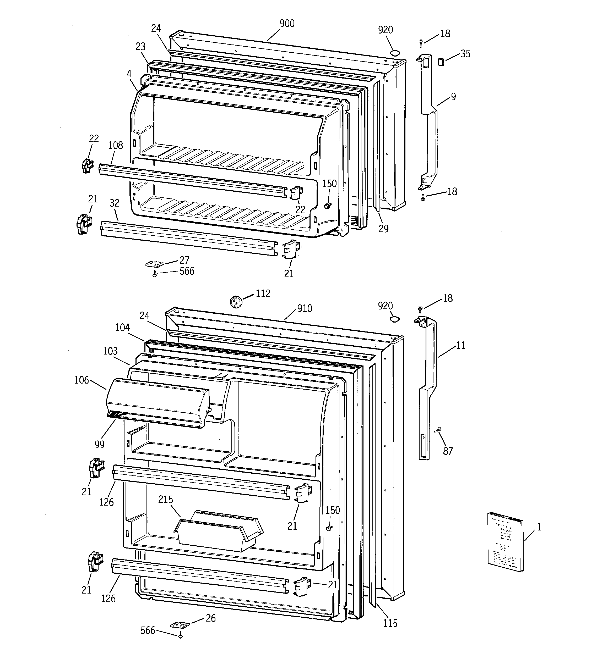 Hotpoint CTT18EABHRWW doors diagram