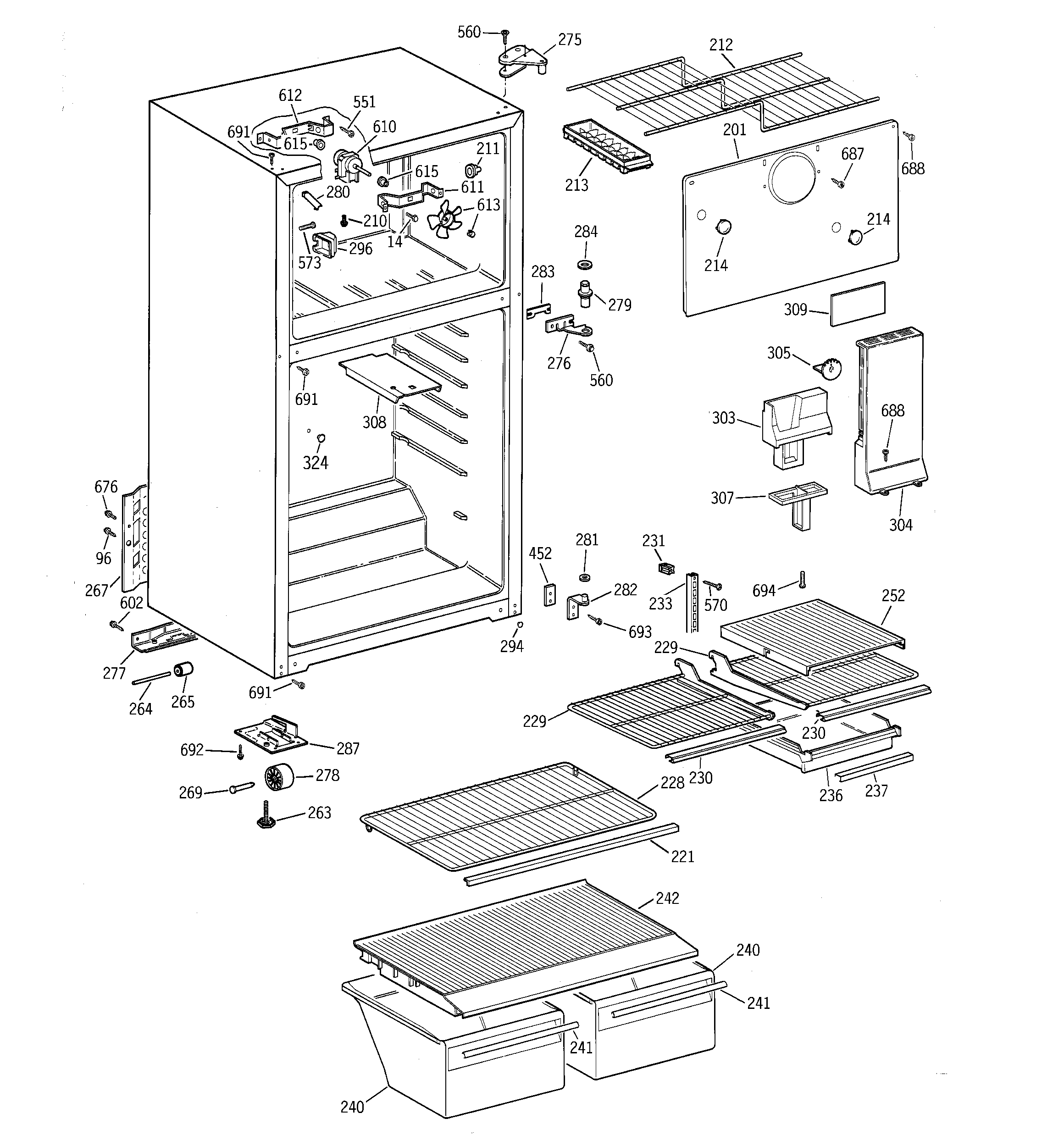 Hotpoint CTT18EABHRWW cabinet diagram