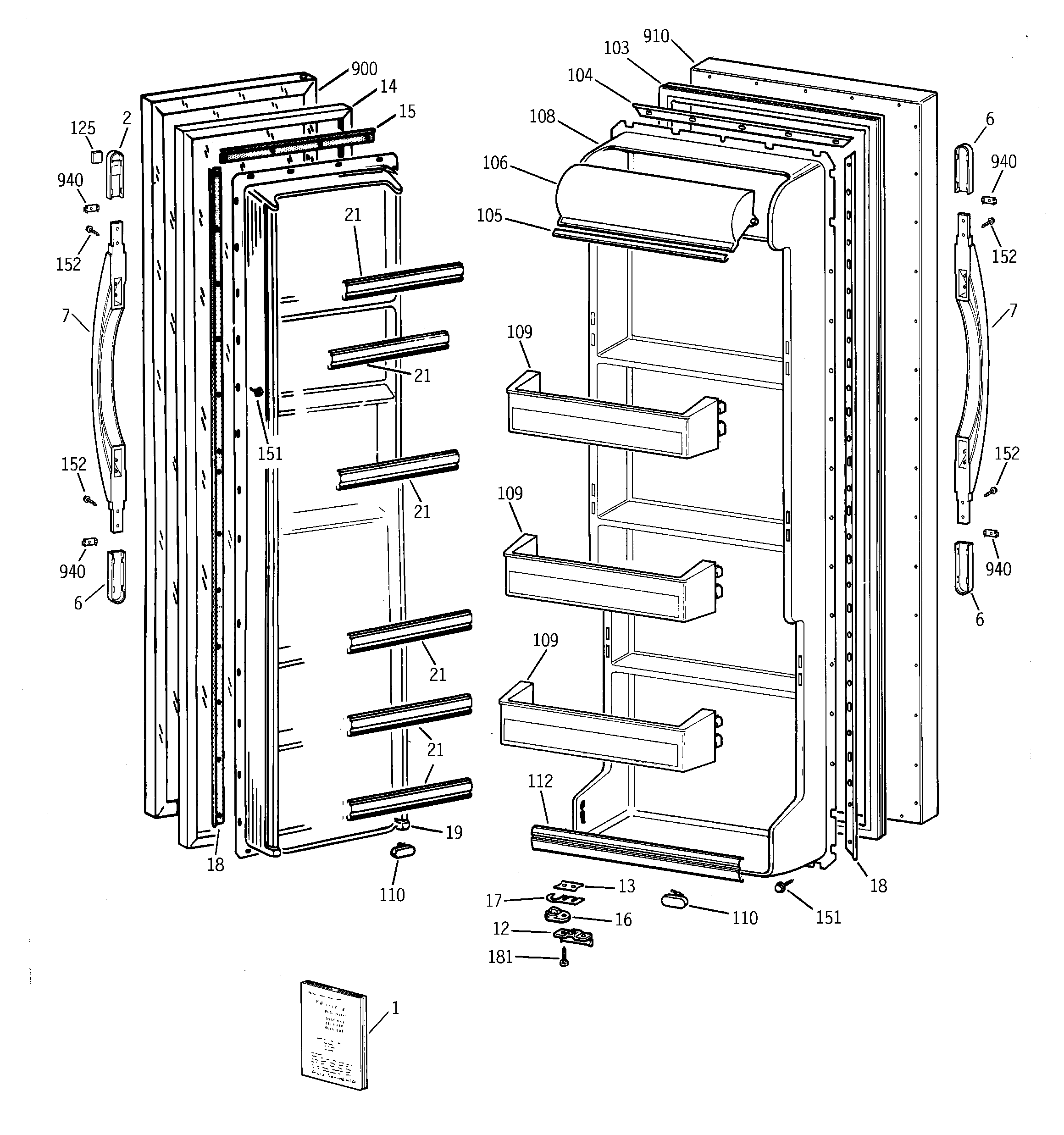 Hotpoint CST20KABBWH doors diagram