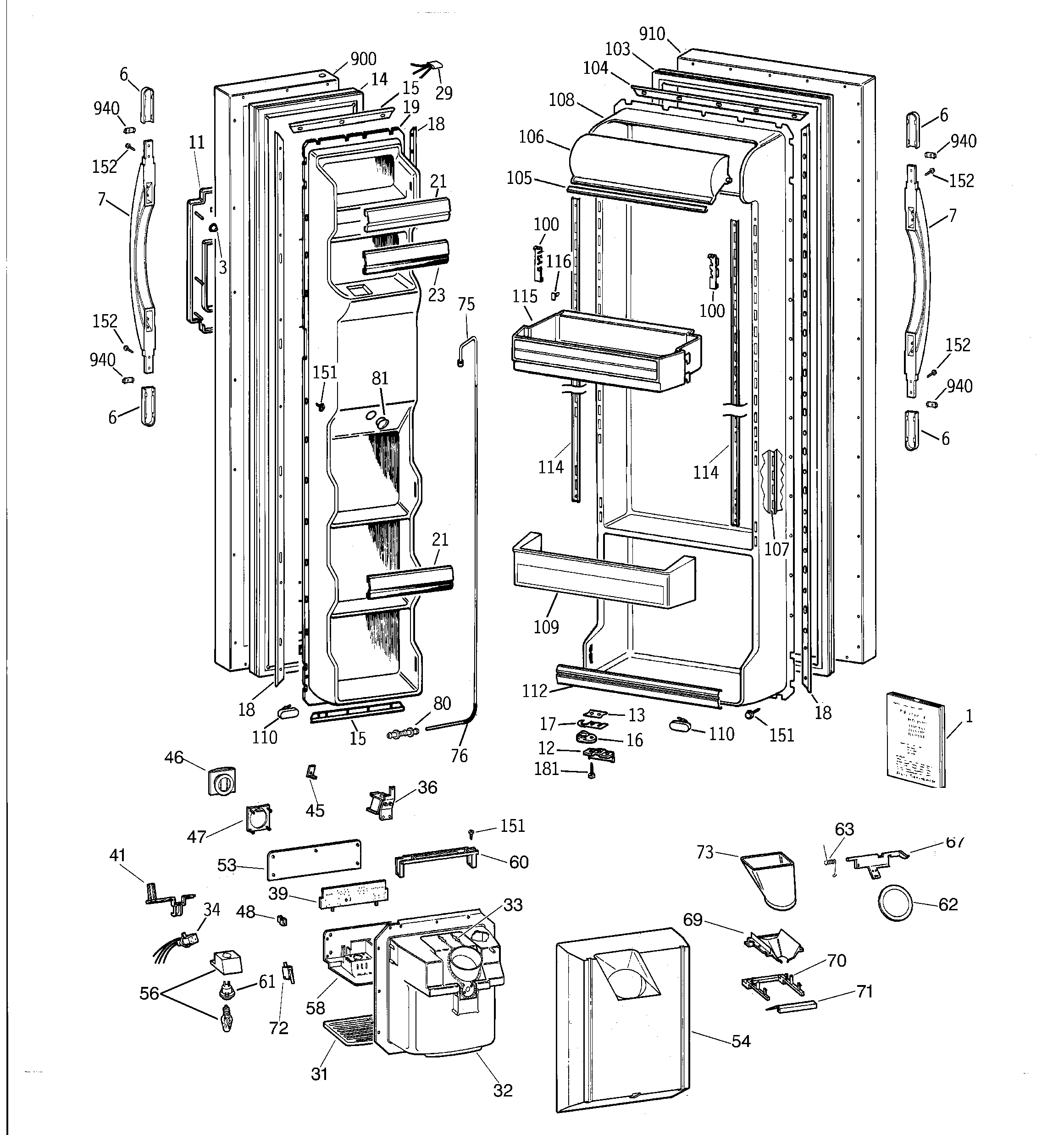 Hotpoint CST25GRBBWW doors diagram