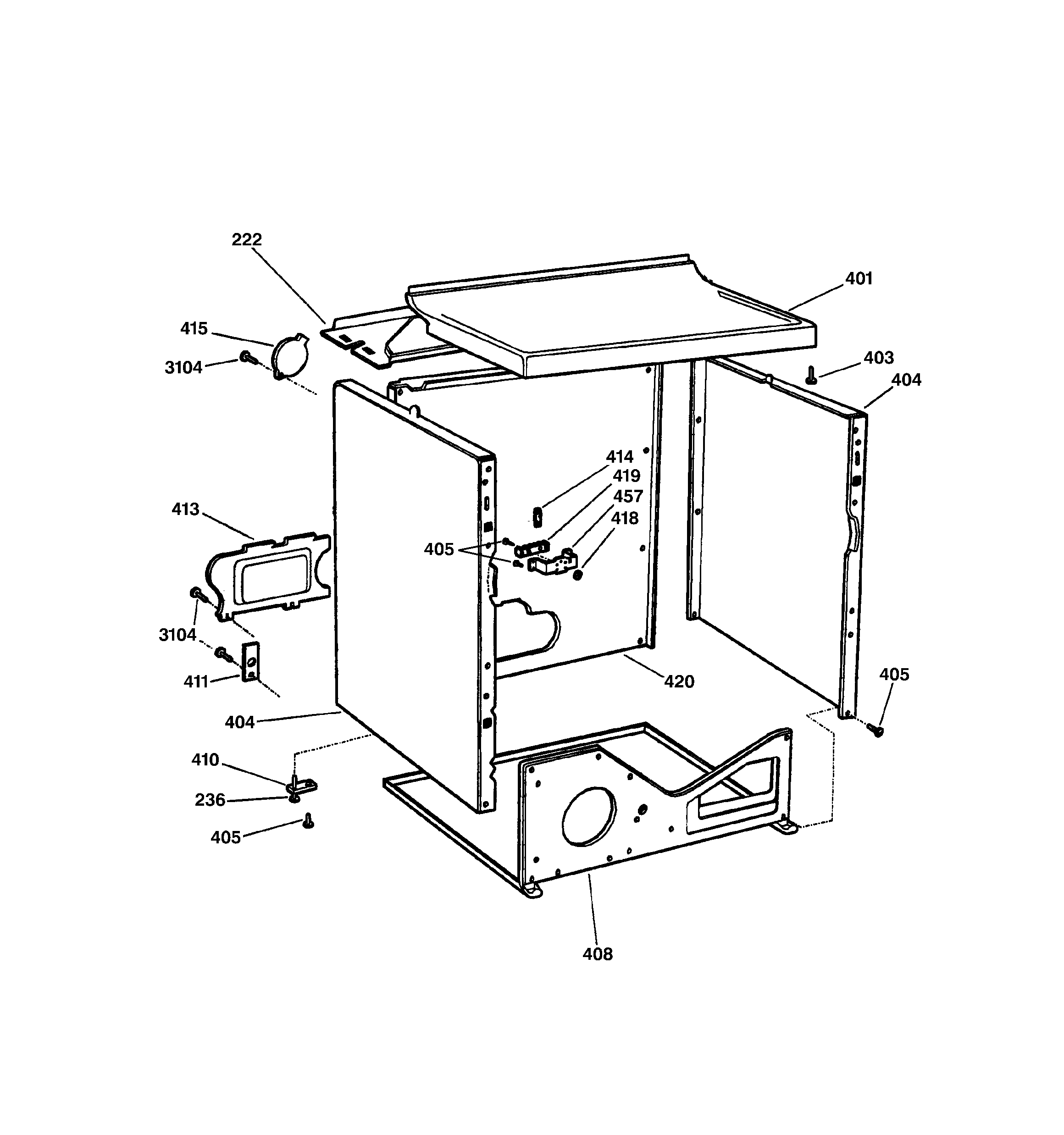 Hotpoint NWSR473EV0WW cabinet diagram