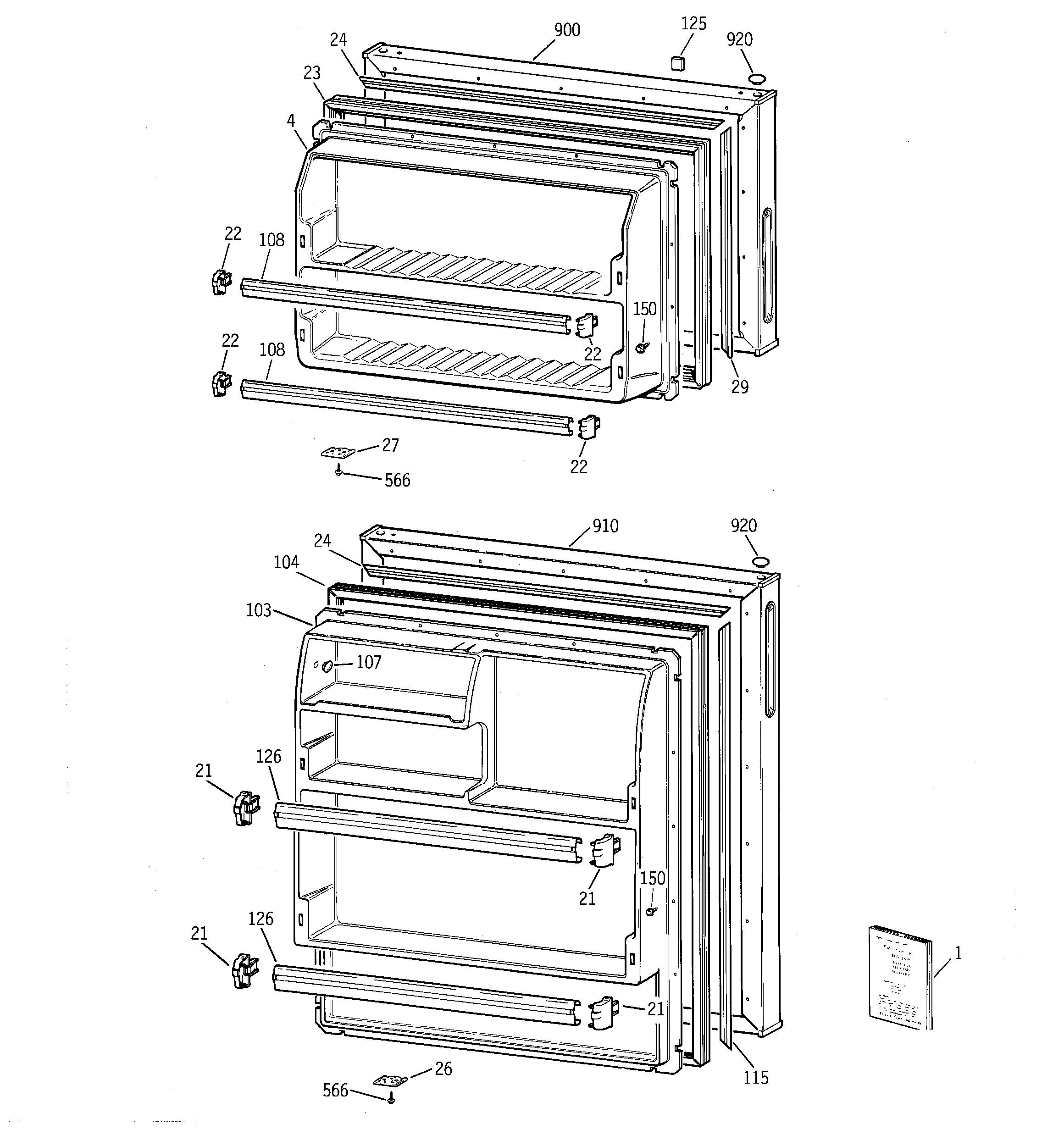 Hotpoint CTX14AYBHRAA doors diagram