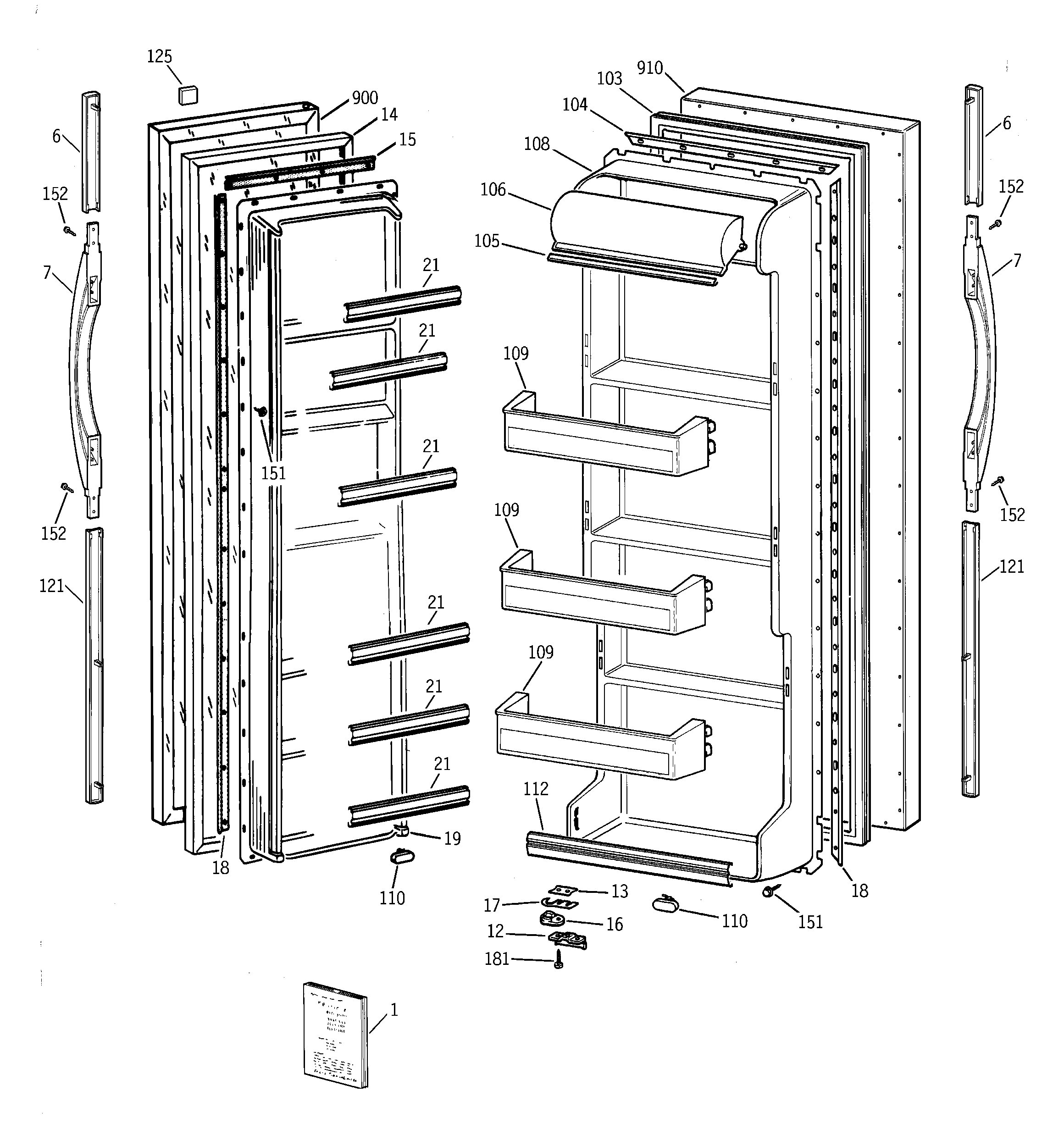 Hotpoint CSK22GABBAA doors diagram