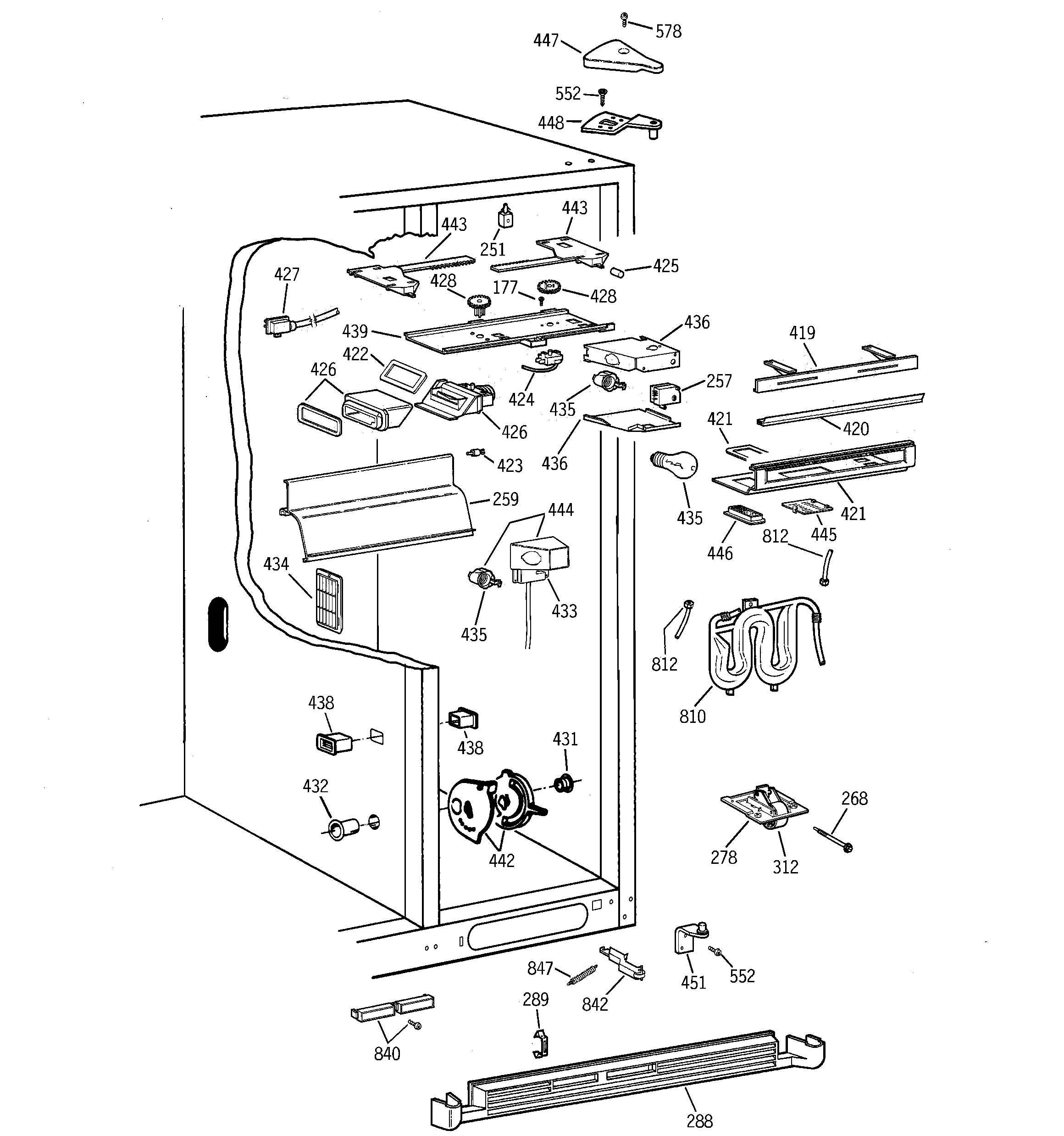 Hotpoint CSK30DRBBAA fresh food section diagram