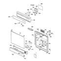 Hotpoint HDA2000Z04WH escutcheon & door assembly diagram