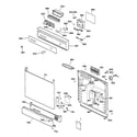 Hotpoint HDA3420Z04BB escutcheon & door assembly diagram