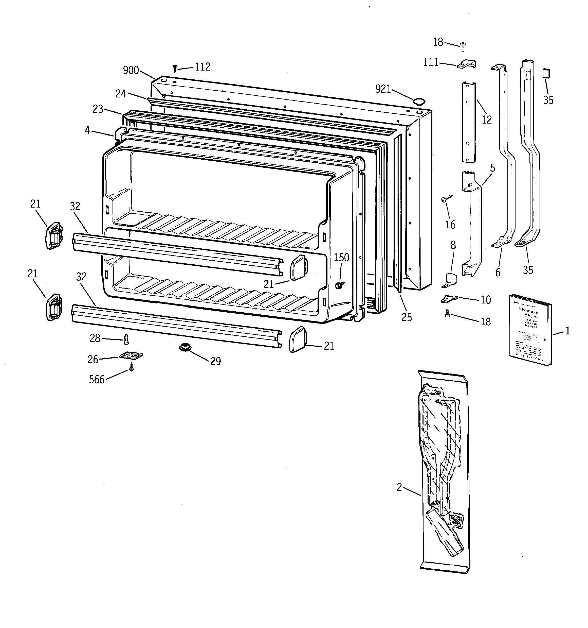 Hotpoint CTX21GACARWW freezer door diagram