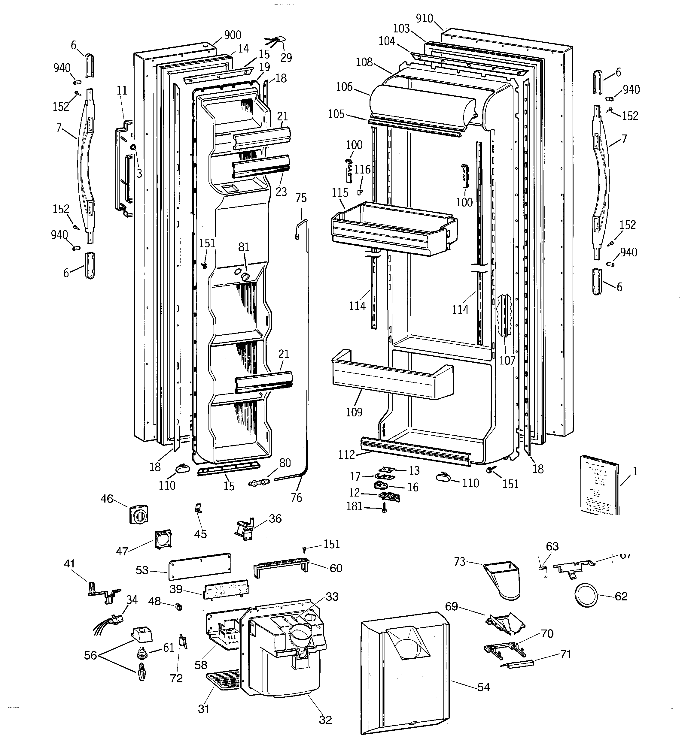 Hotpoint CSX25MRCAAA doors diagram