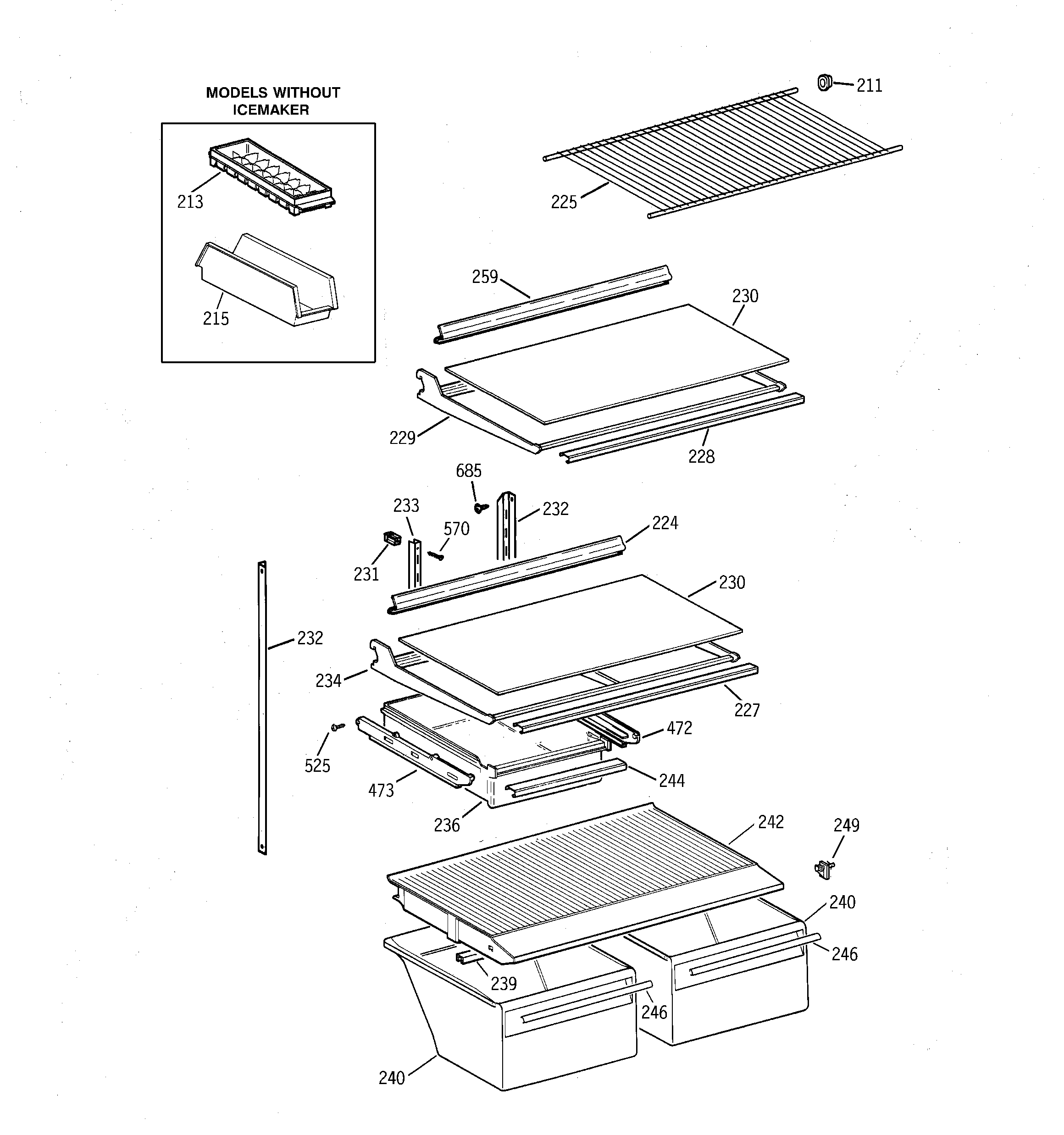Hotpoint CTX18GICBRAA shelves diagram