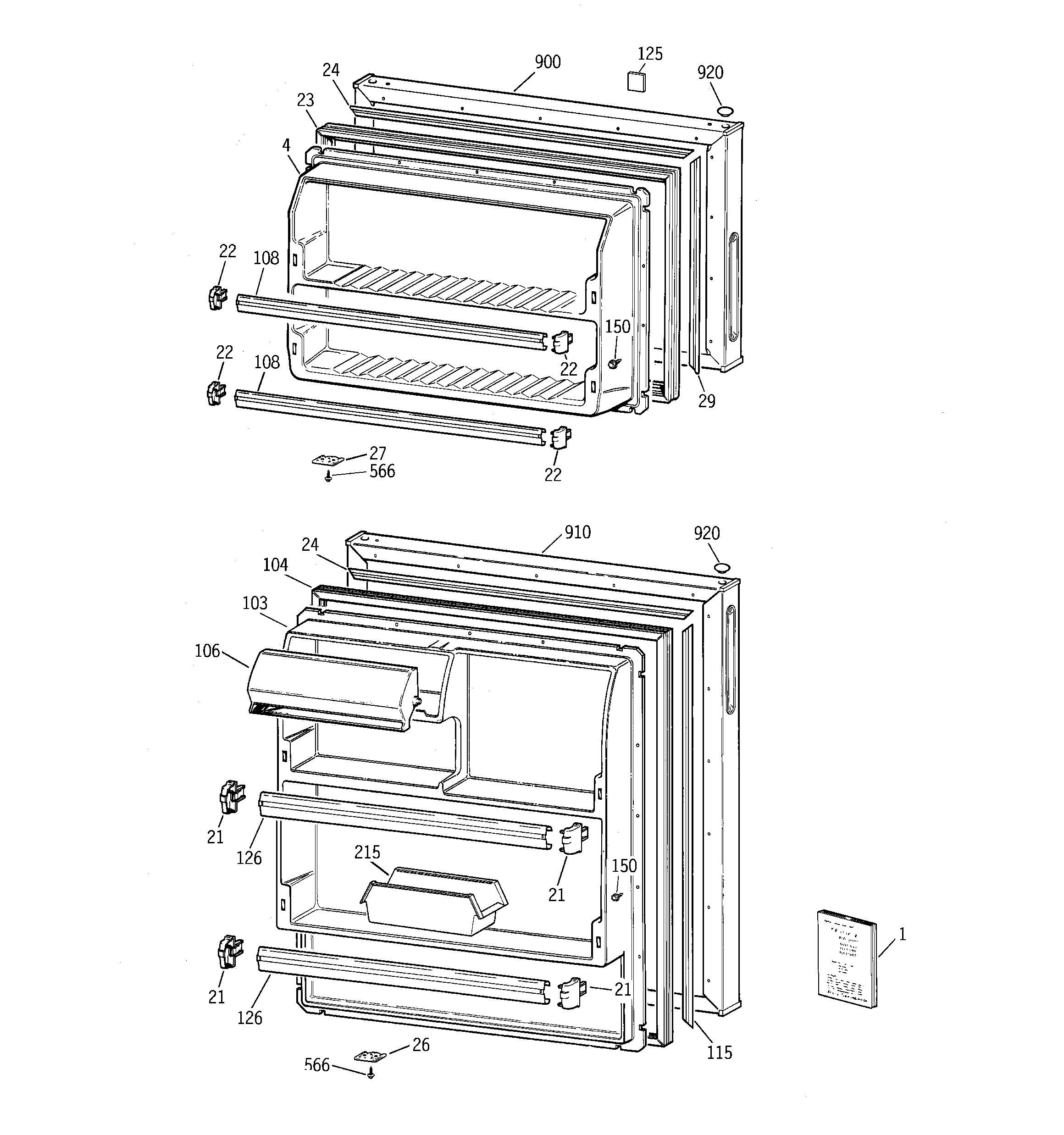 Hotpoint CTX16BYBJLAA doors diagram