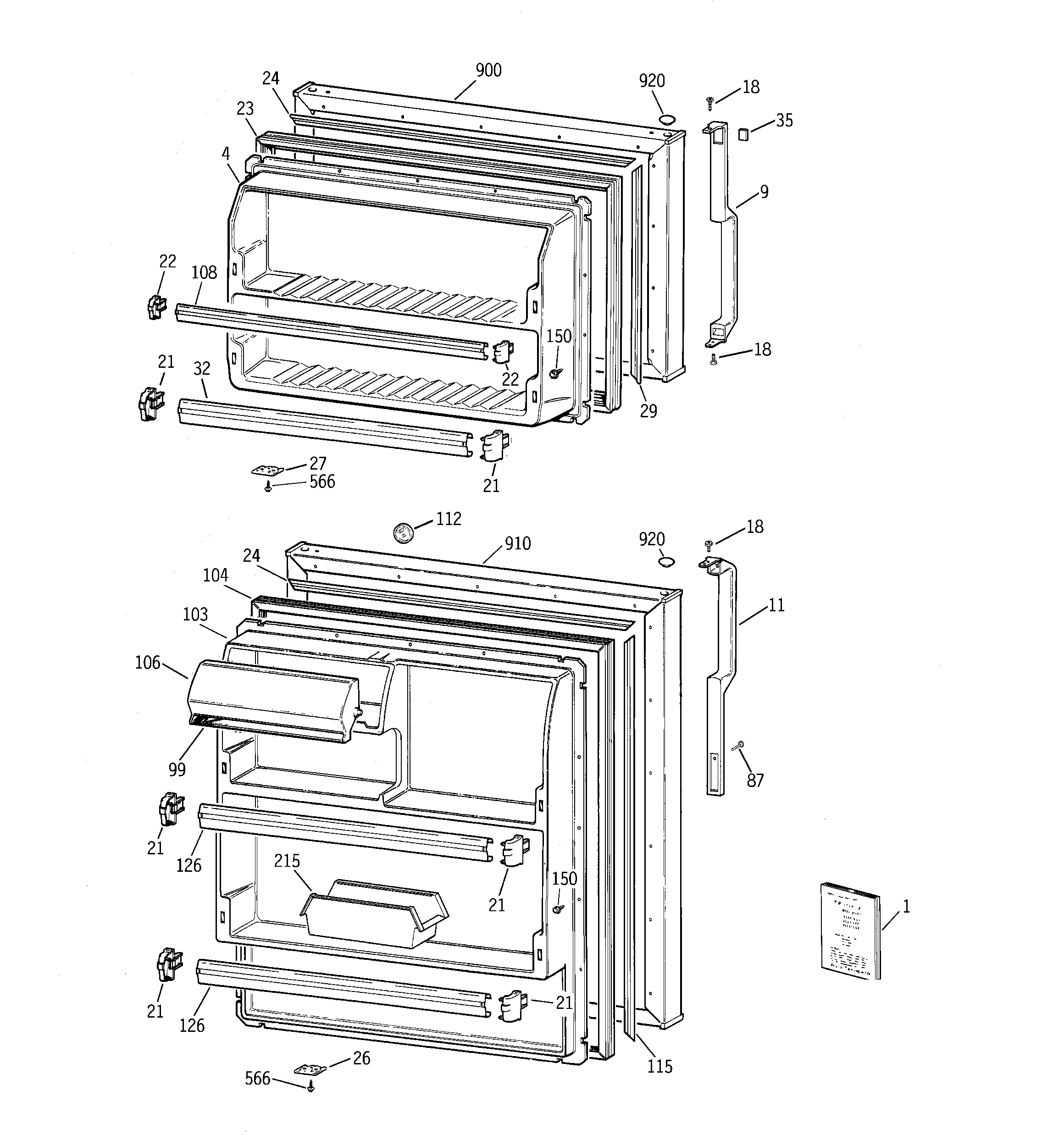Hotpoint CTT18EABJRWW doors diagram