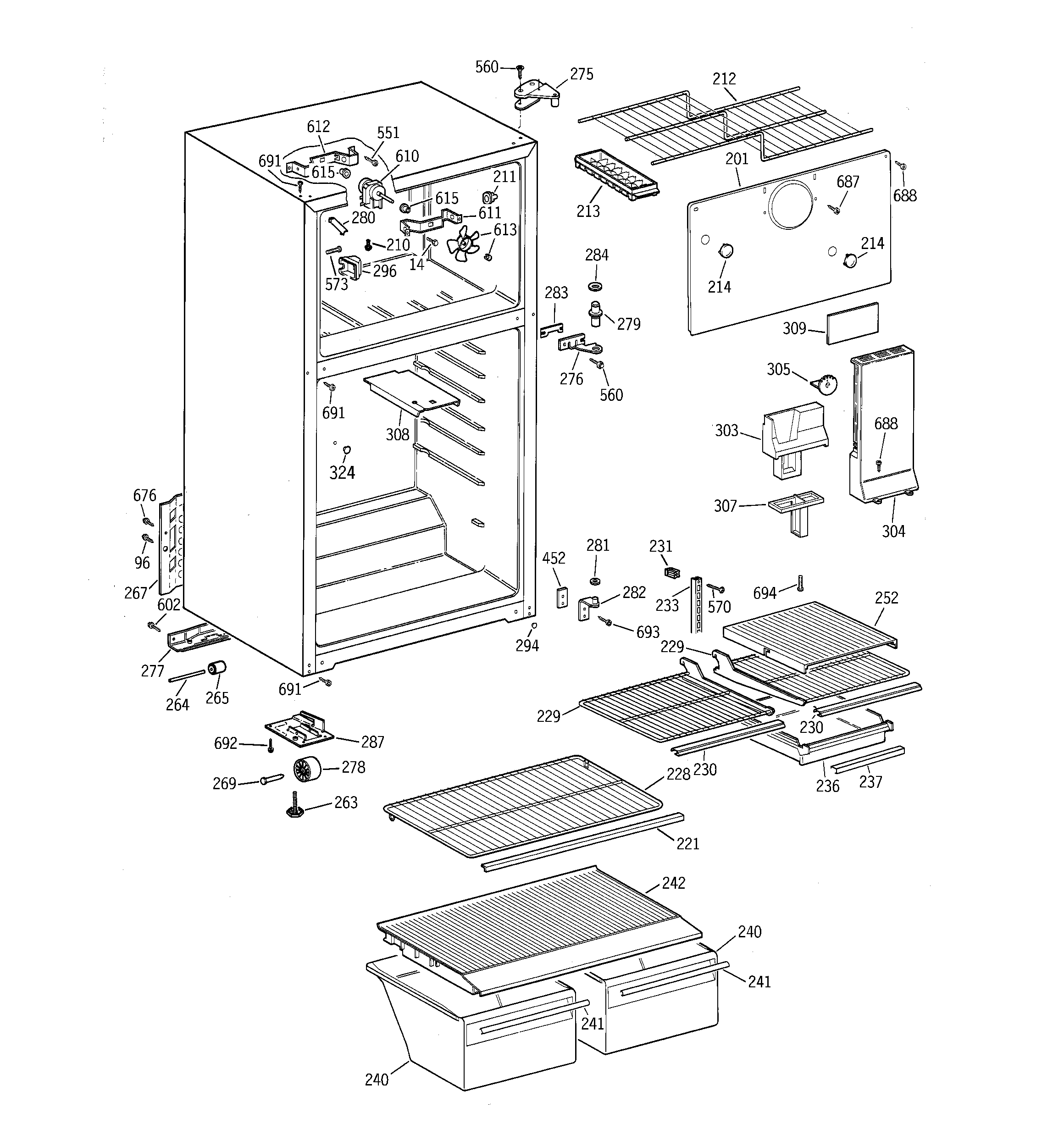 Hotpoint CTT18EABJRWW cabinet diagram